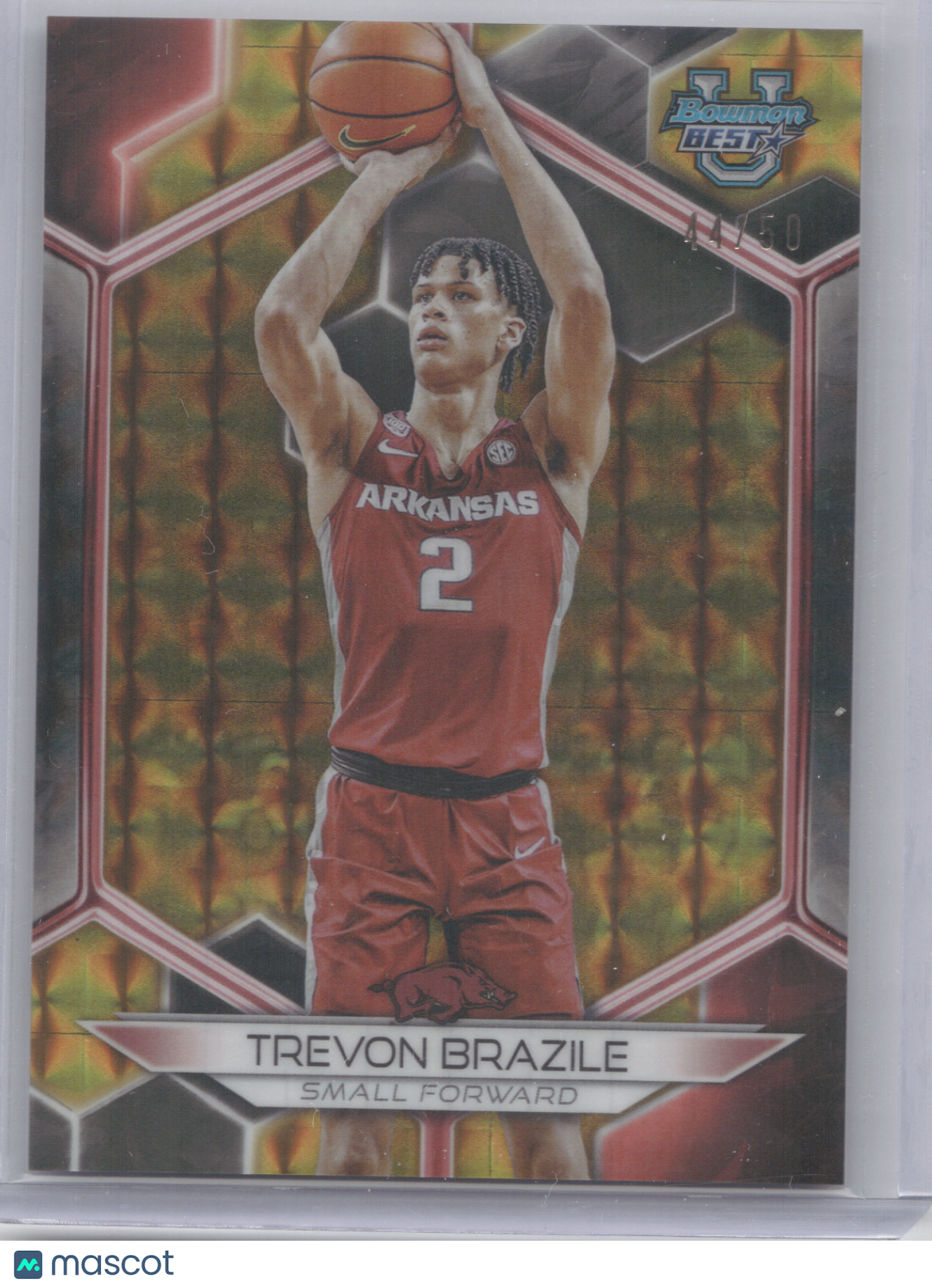 2023 Bowman University Best Trevon Brazile #5 Gold Geometric 44/50