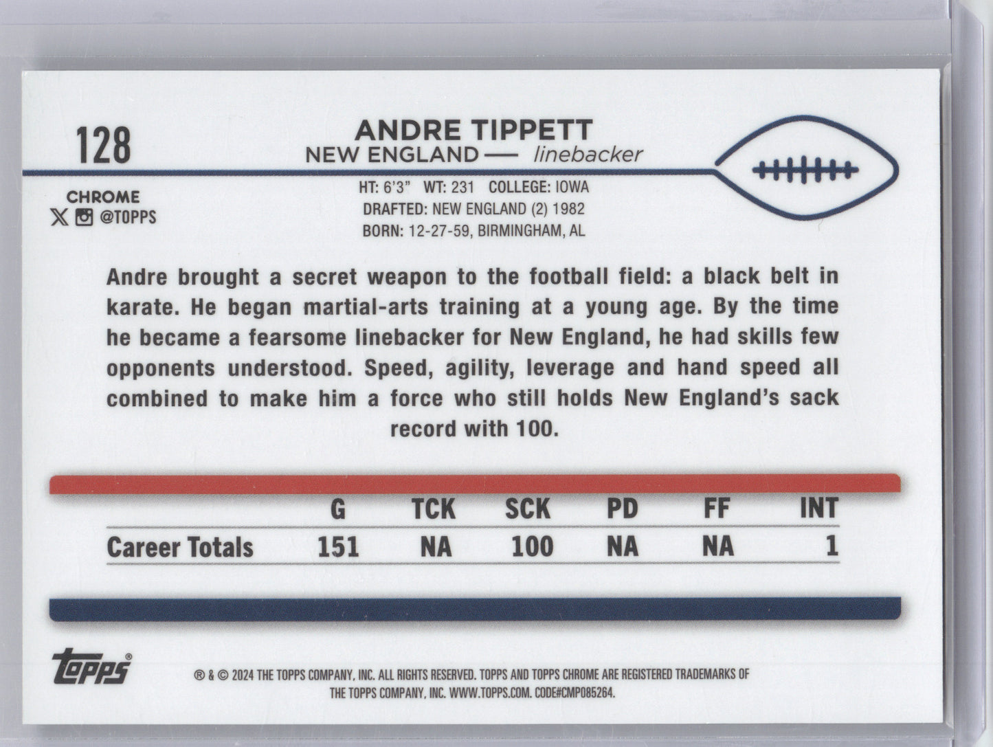 2024 Topps Chrome Andre Tippett #128 Black Geometric 2/2