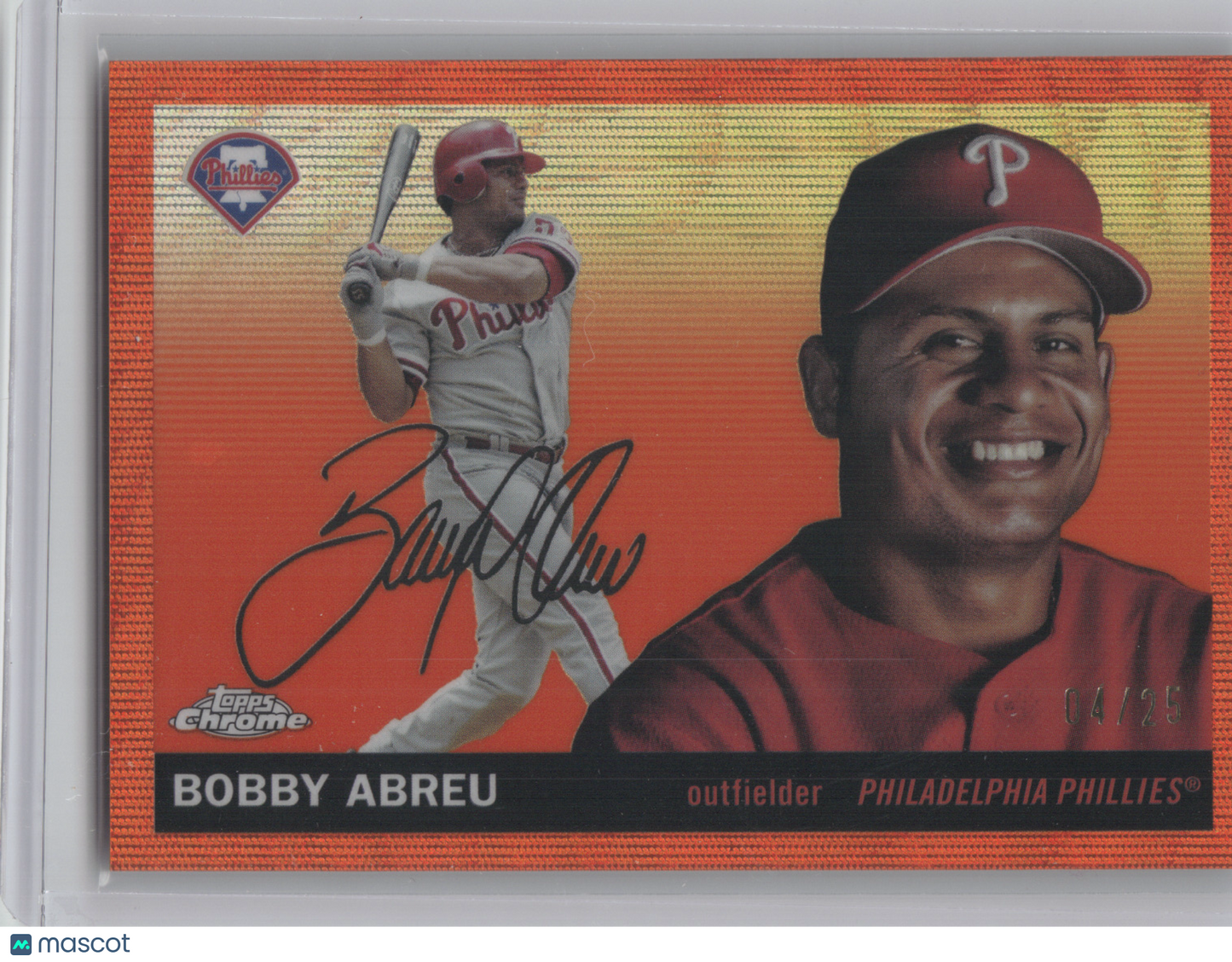 2025 Topps Chrome Platinum Bobby Abreu #412 Orange Wave 04/25