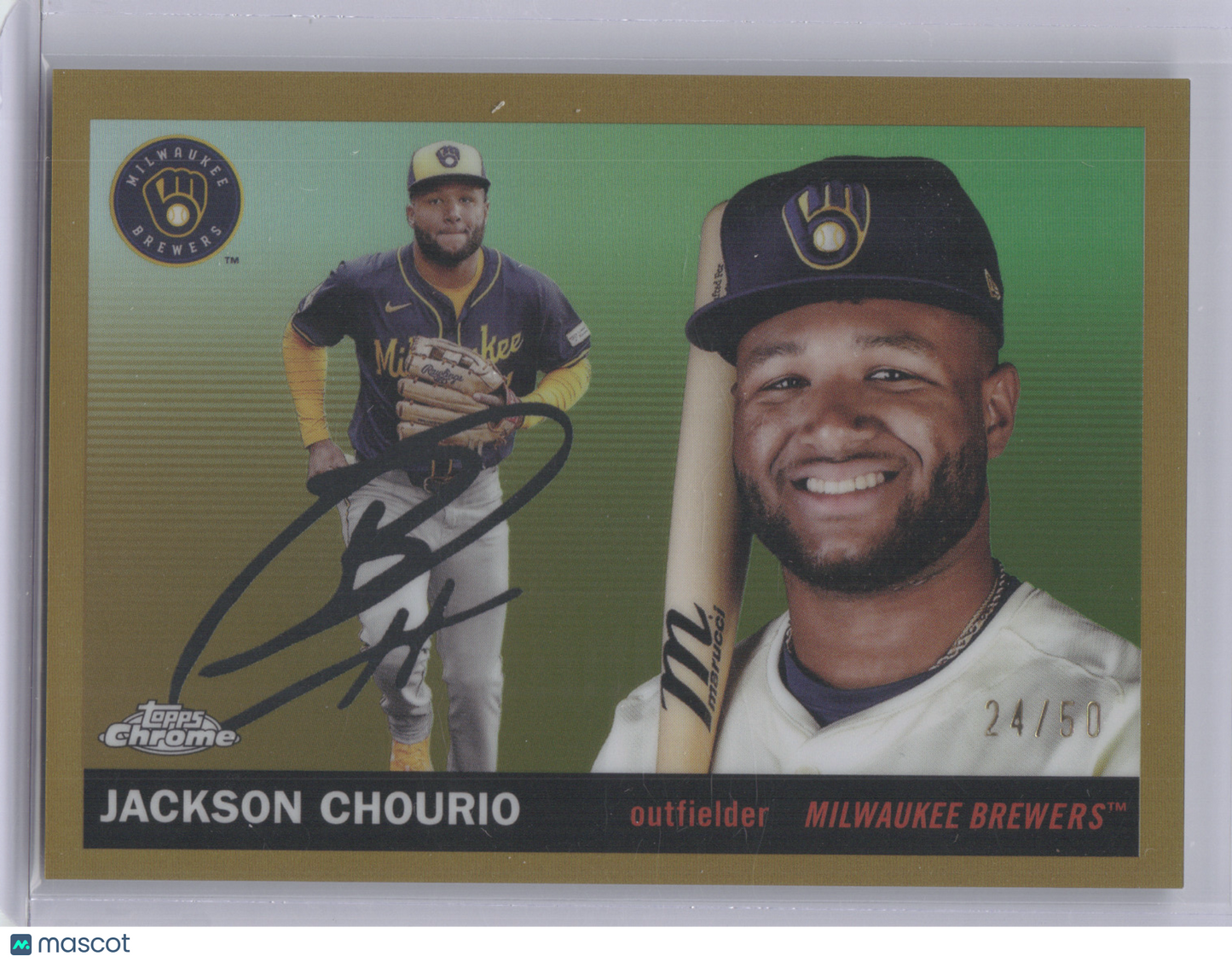 2025 Topps Chrome Platinum Jackson Chourio #16 Gold Refractor 24/50