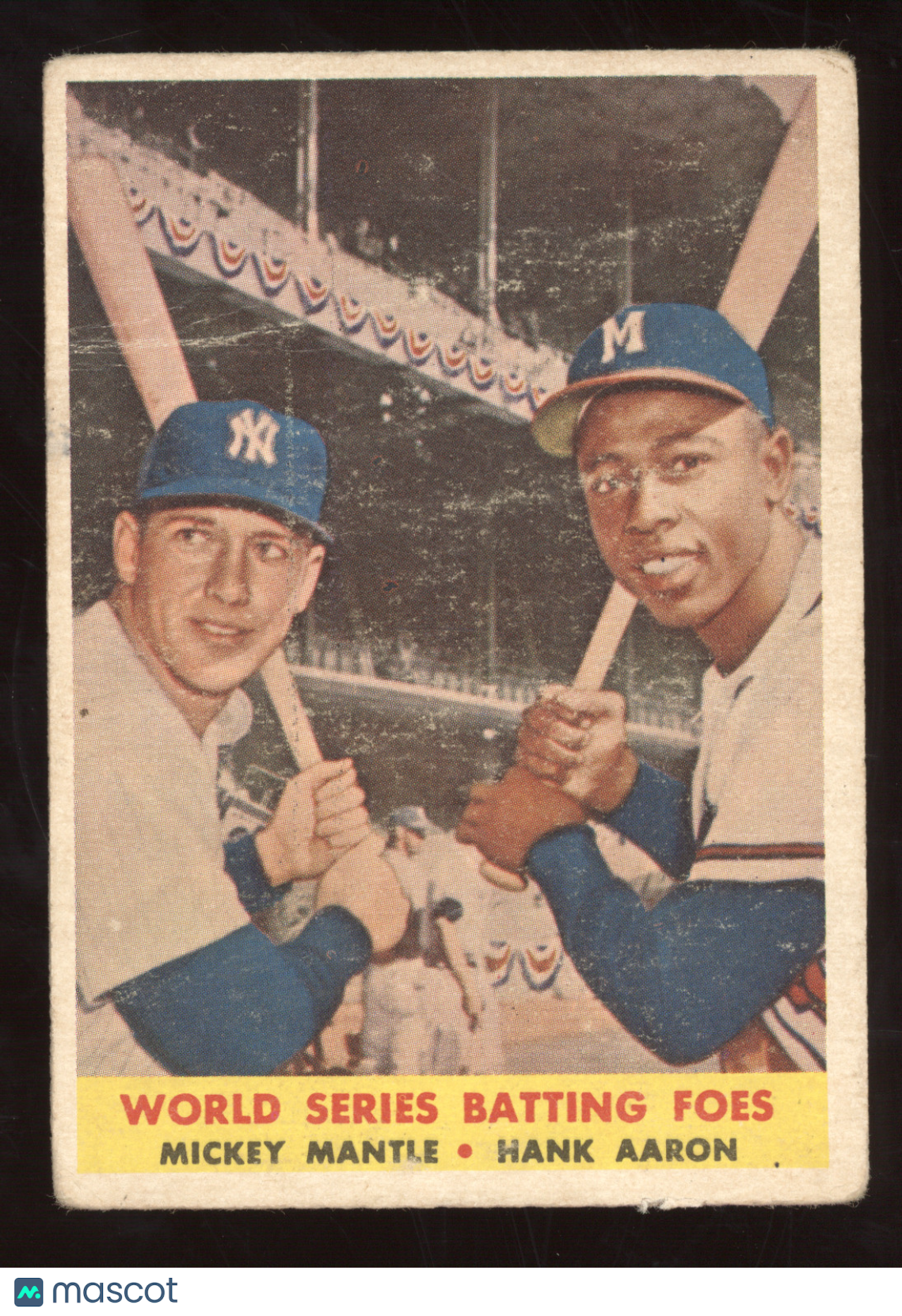 1958 Topps Hank Aaron Mickey Mantle #418