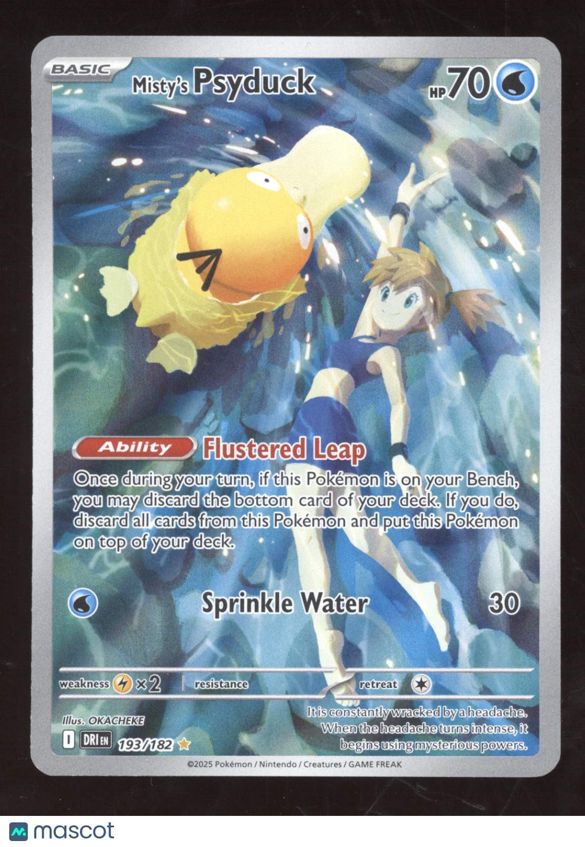 2025 Destined Rivals Misty's Psyduck Secret Rare #193/182