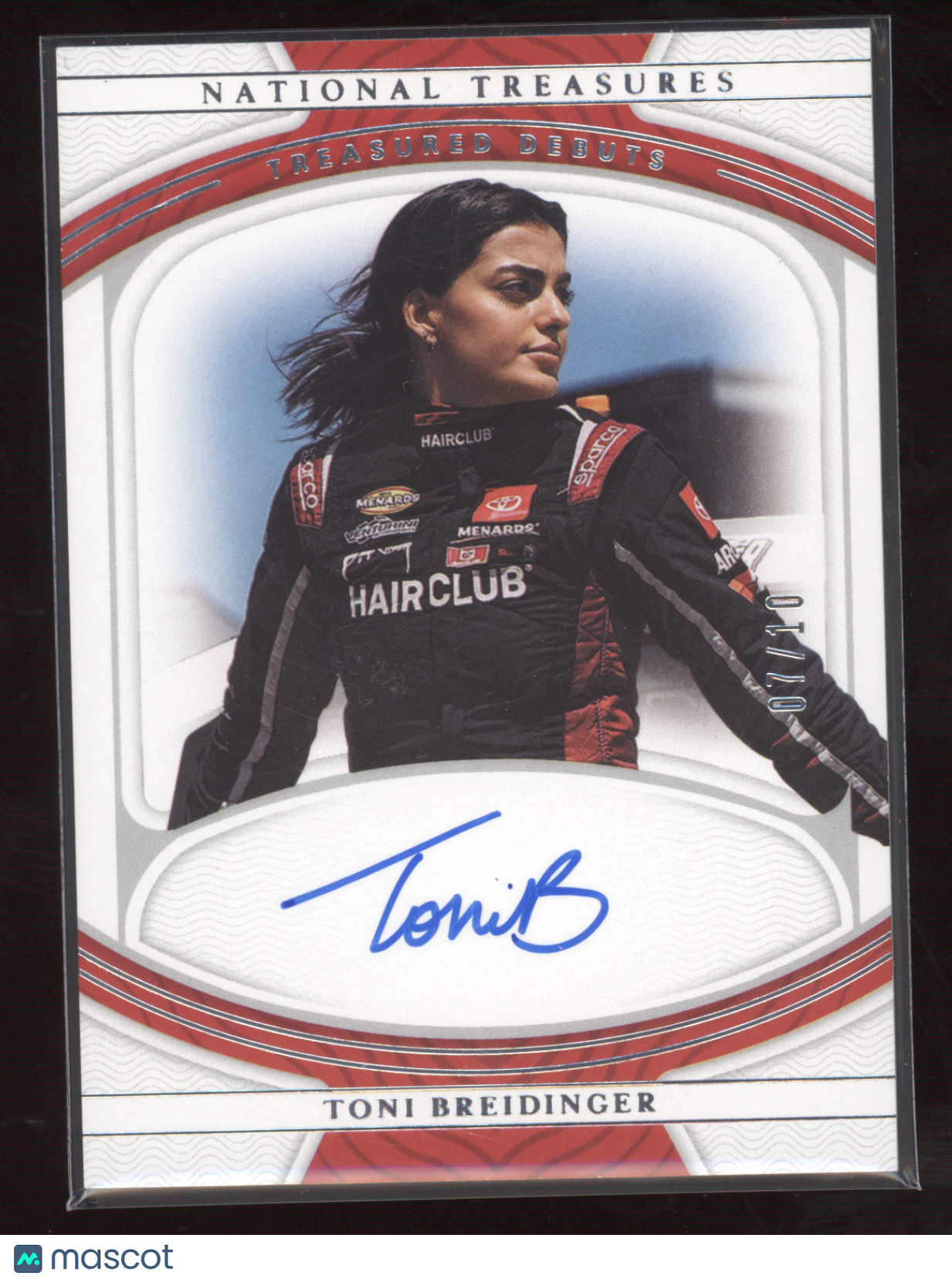 2022 Panini National Treasures Treasured Debuts Toni Breidinger #TD-TB 07/10