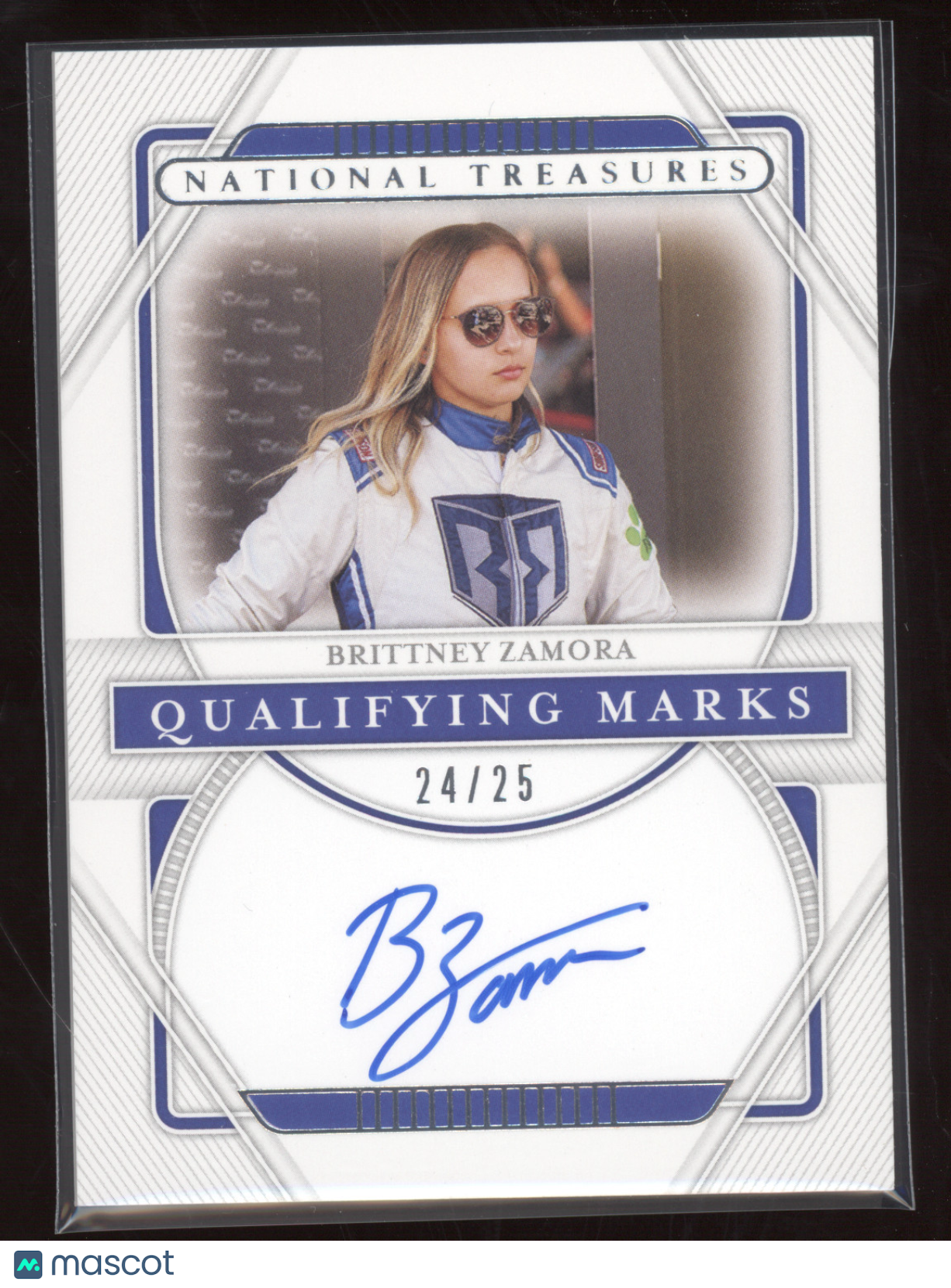 2021 Panini National Treasures Racing Qualifying Marks Brittney Zamora #BZ 24/25