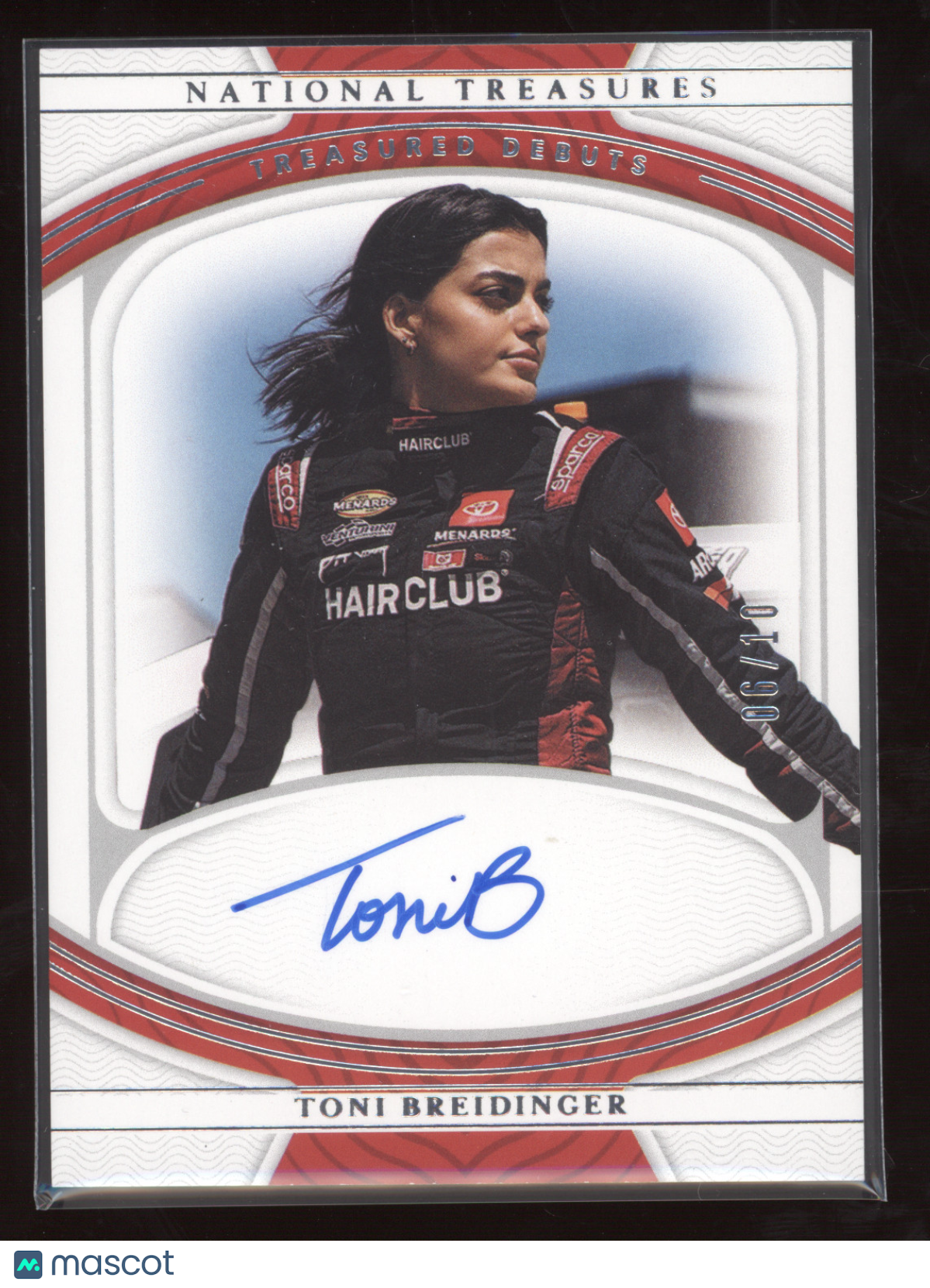2022 Panini National Treasures Treasured Debuts Toni Breidinger #TD-TB 06/10