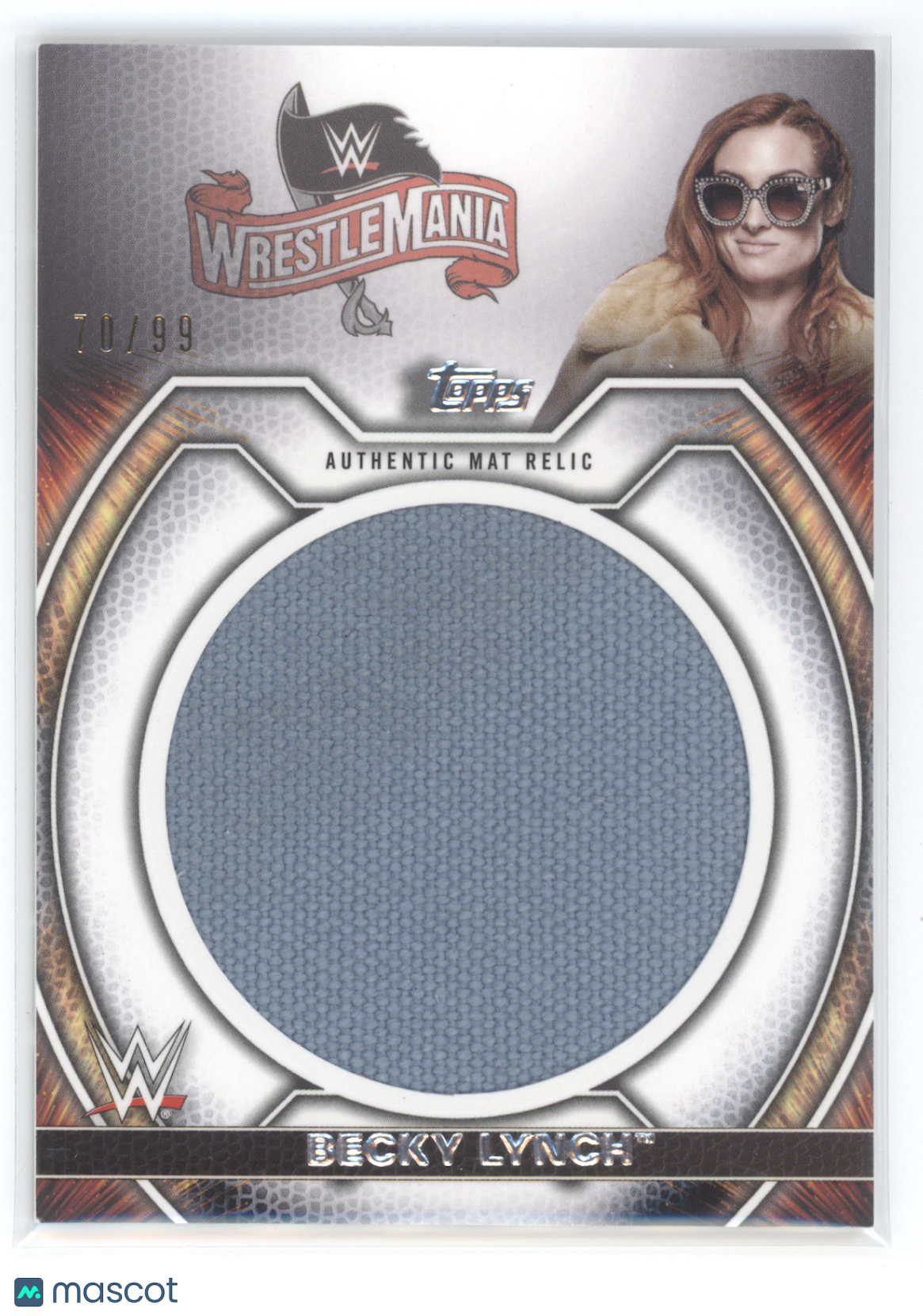 2021 Topps WWE Undisputed Becky Lynch #M-BL 70/99 Authentic Mat Relic
