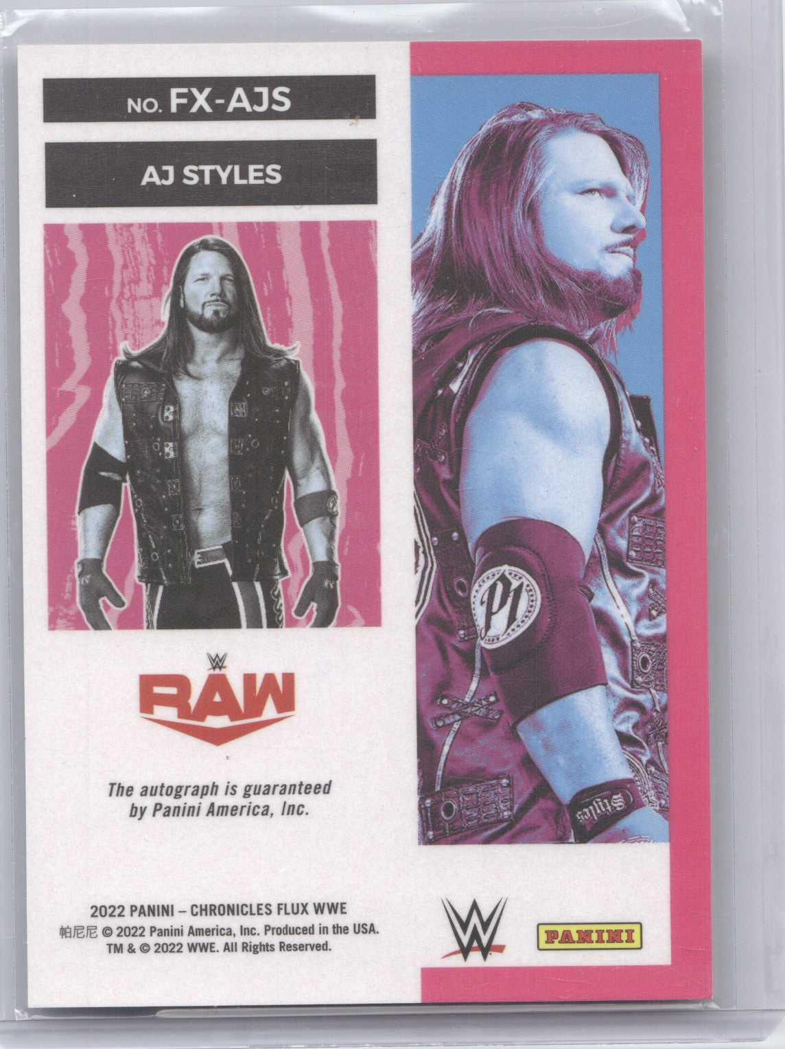 2022 Panini Chronicles Flux WWE Autograph AJ Styles #FX-AJS