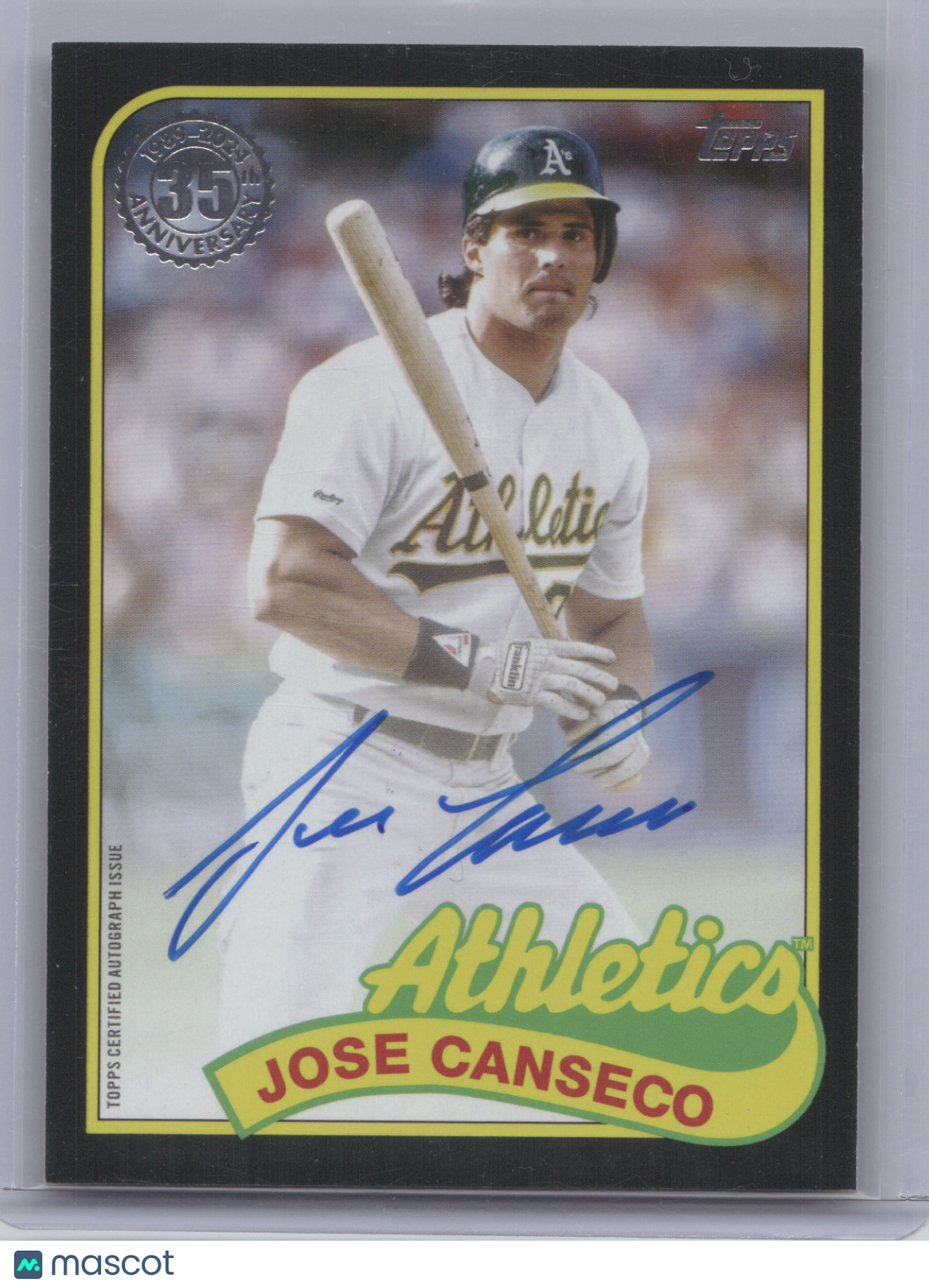 2024 Topps 1989 Topps Autograph Card Jose Canseco #89BA-JCA Black Border 017/199