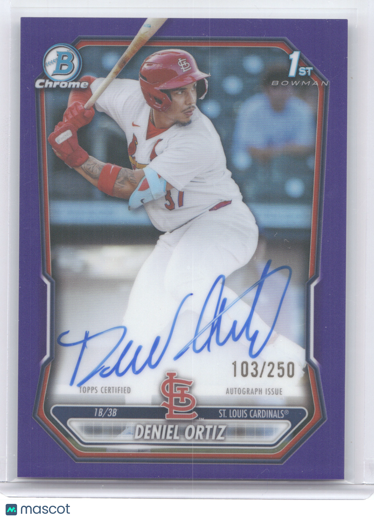 2026 Bowman Chrome Prospect Autograph Deniel Ortiz #DOR Purple 103/250 1stBowman