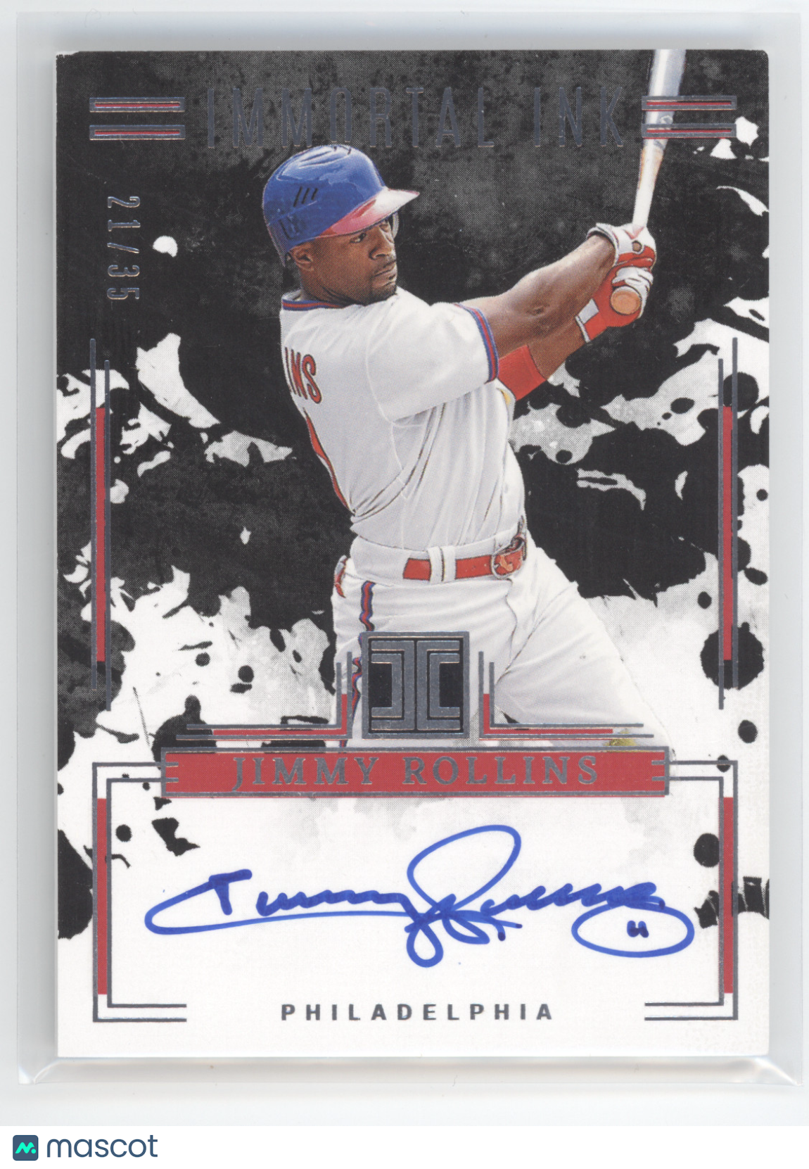 2025 Panini Impeccable Immortal Ink Jimmy Rollins #II-JR 21/35