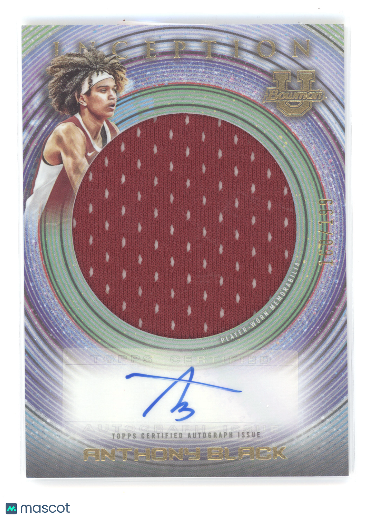 2022 Bowman University Inception Anthony Black #IAJRABL 160/199 Jumbo Relic Auto
