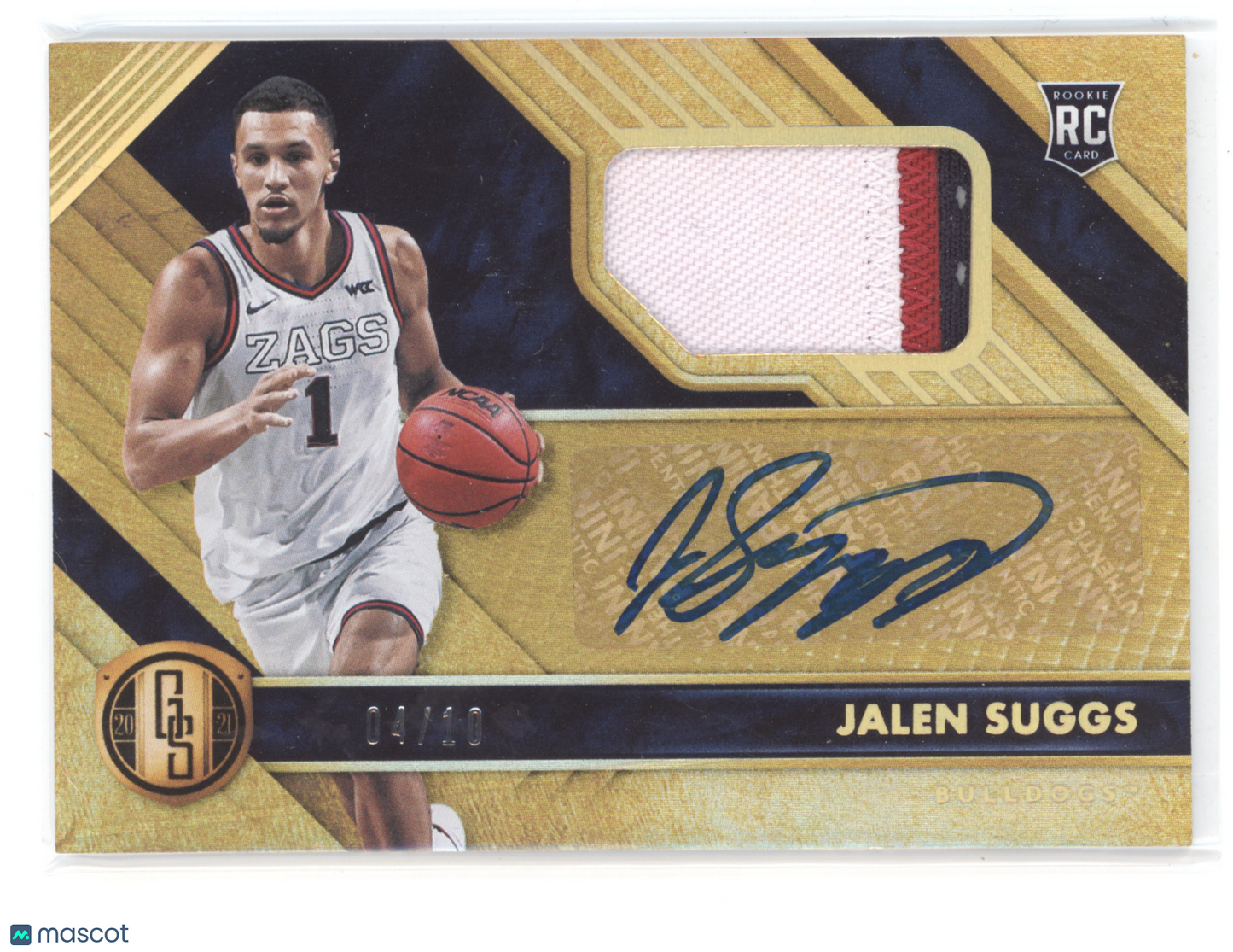 2021 Panini Chronicles Gold Standard Draft Pick Jalen Suggs #JS 04/10 Patch Auto
