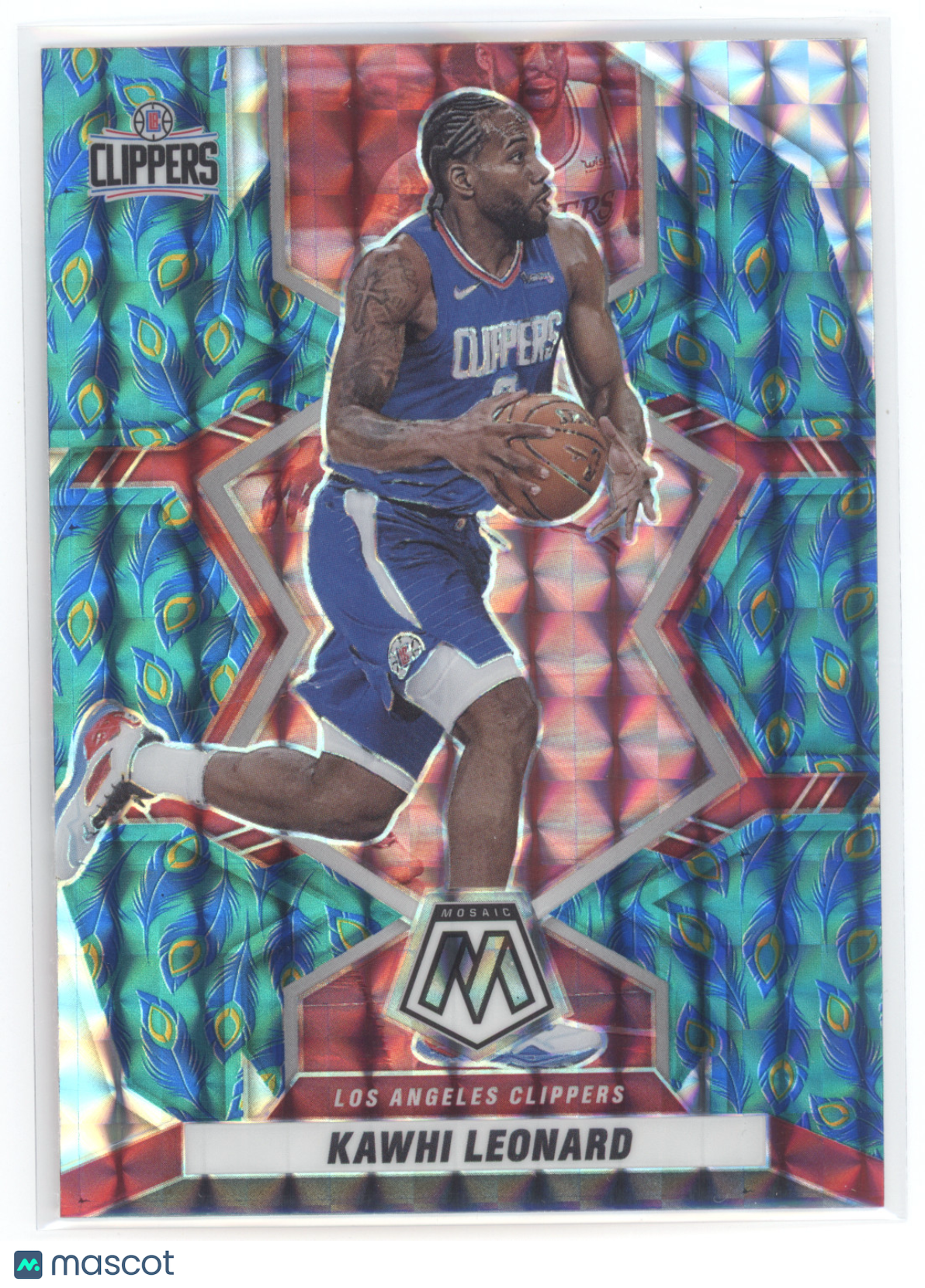 2021 Panini Mosaic Prizm Kawhi Leonard #141 Peacock