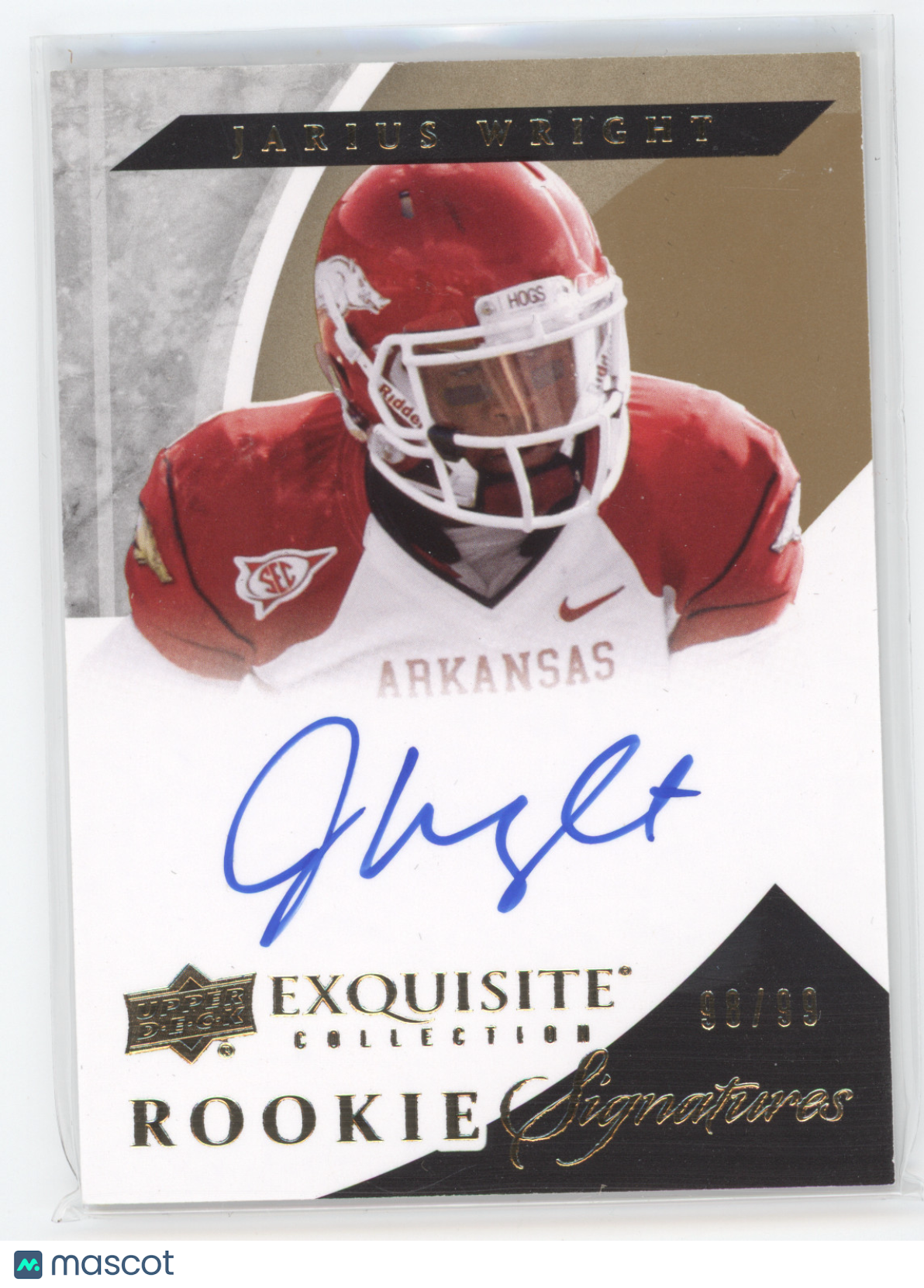 2012 Upper Deck Exquisite Collection Jarius Wright #110 Rookie Signatures 98/99