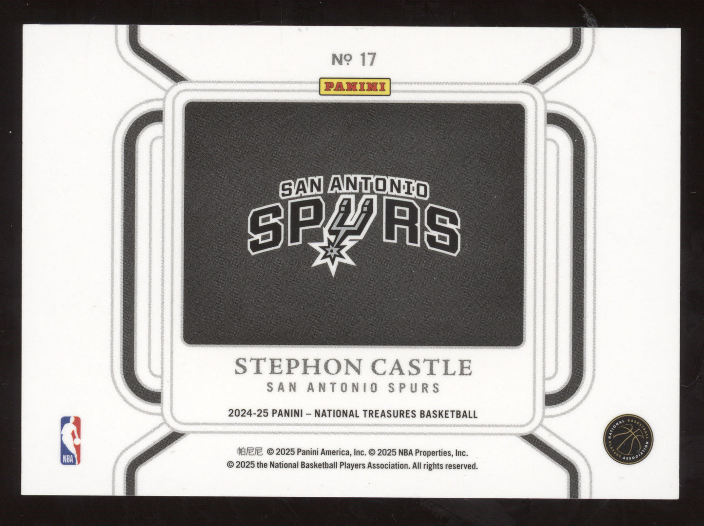 2024 National Treasures Stephon Castle #17 05/12 .999 Fine Silver Troy Ounce Bar