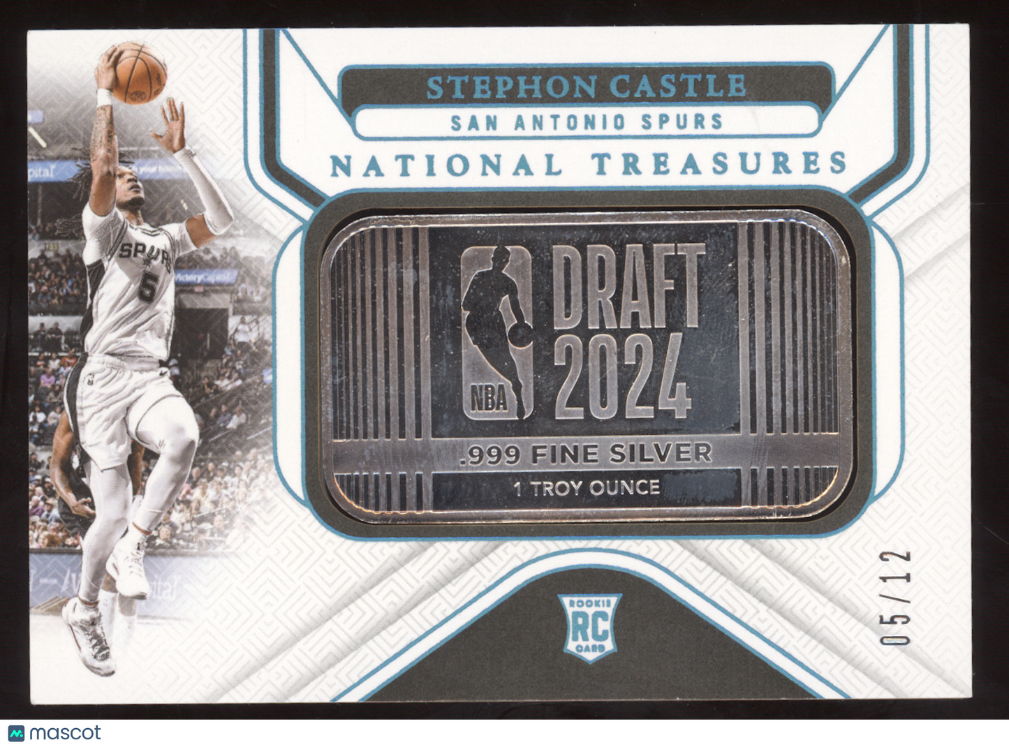 2024 National Treasures Stephon Castle #17 05/12 .999 Fine Silver Troy Ounce Bar