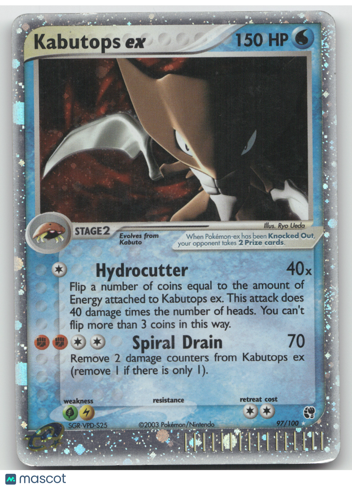 2003 EX Sandstorm Kabutops ex Holo Rare #97/100