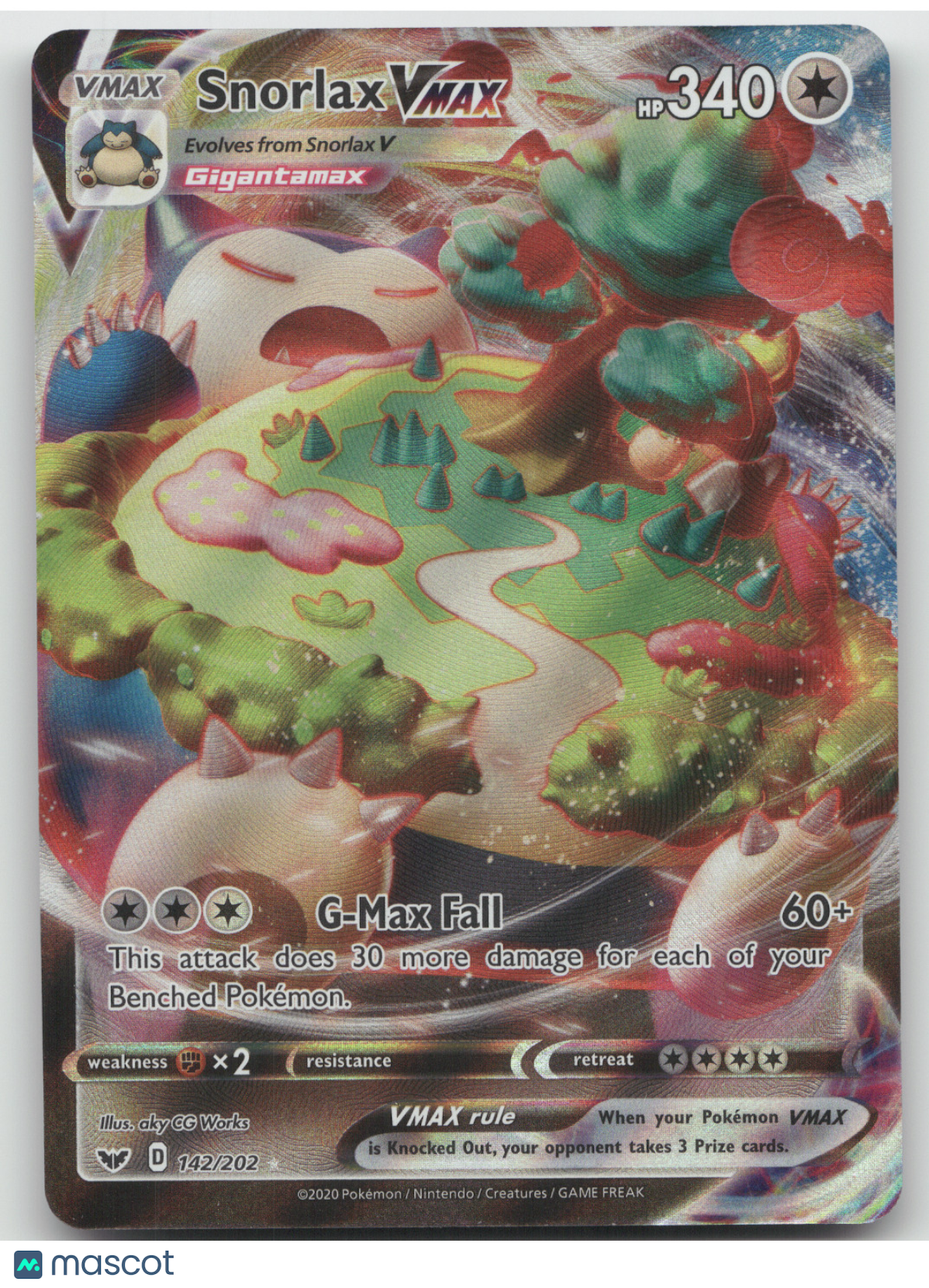 2020 Sword & Shield Snorlax VMAX Ultra Rare #142/202