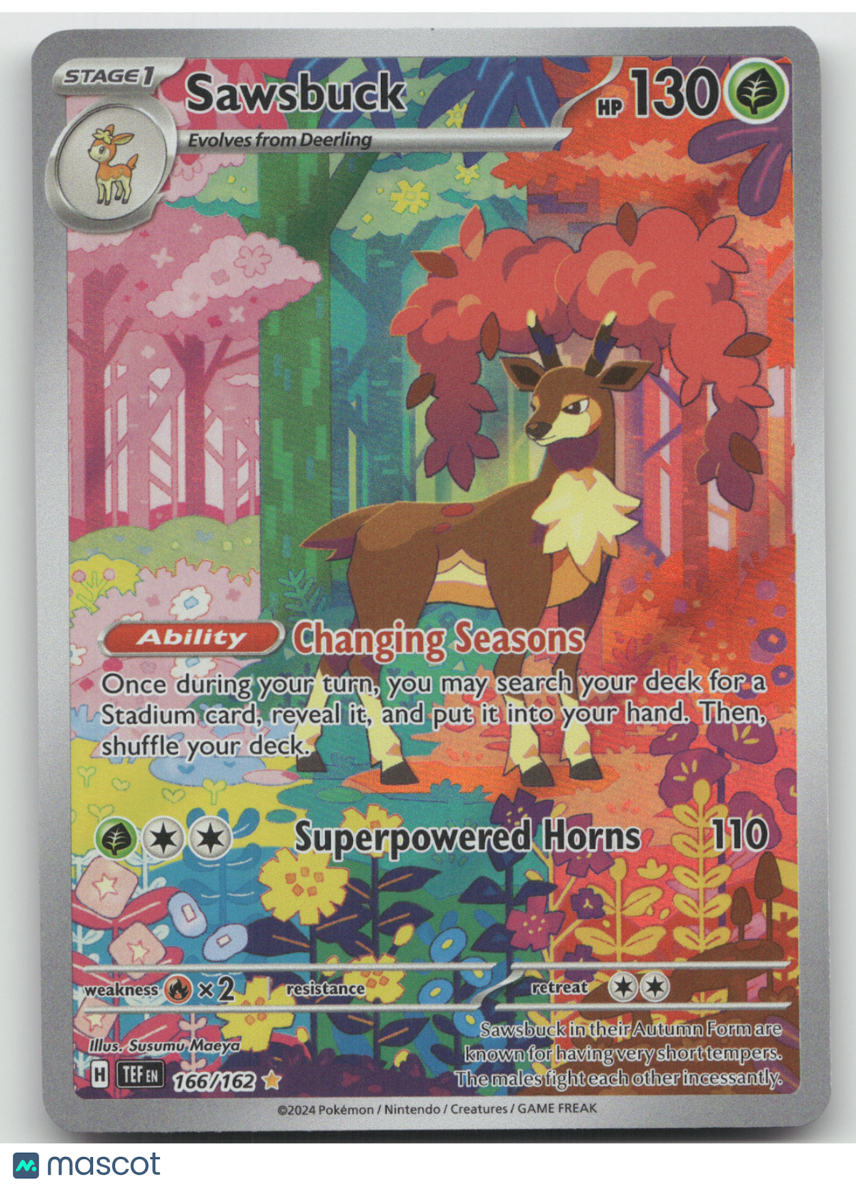 2024 Temporal Forces Sawsbuck Secret Rare #166/162