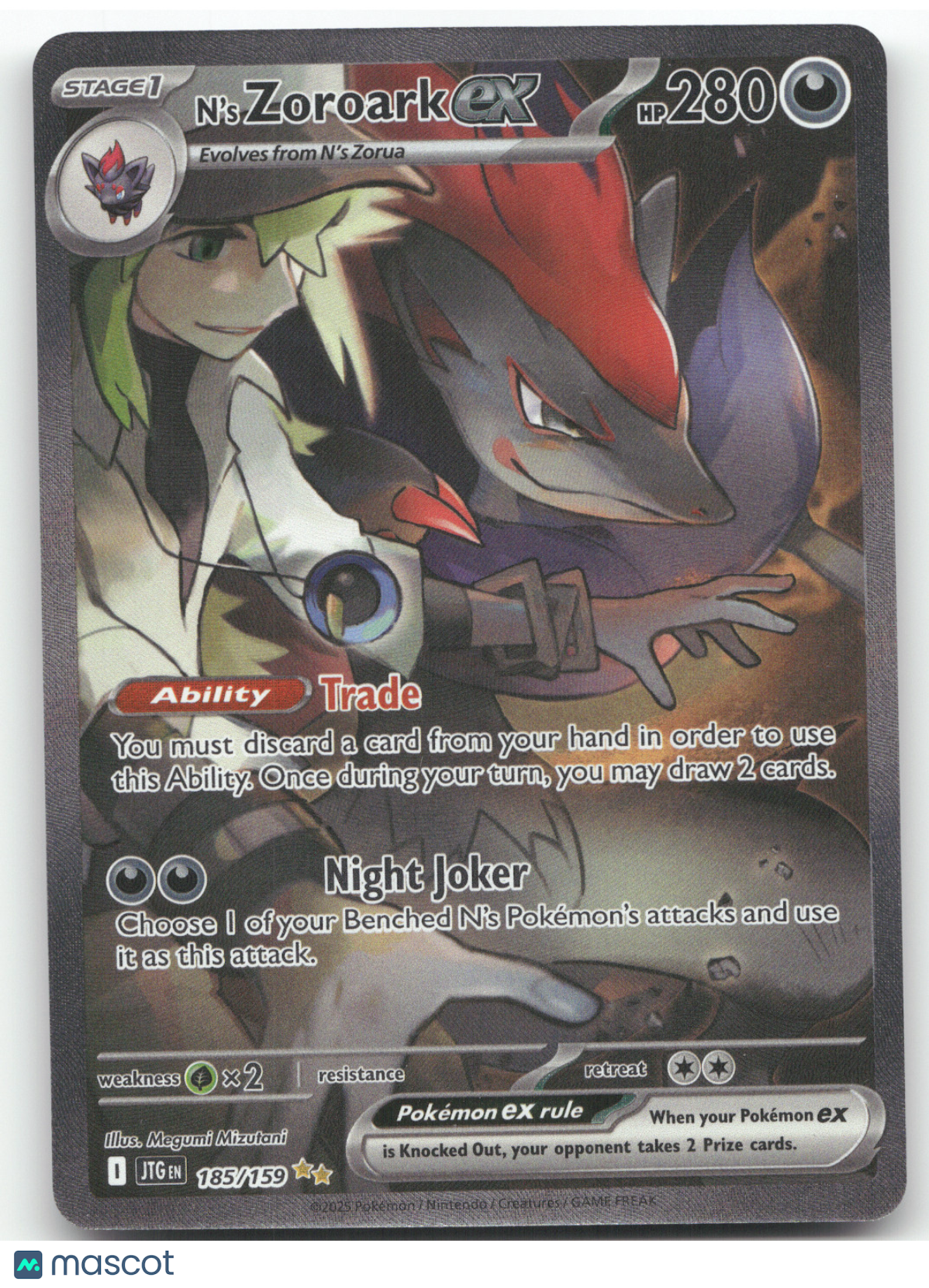 2025 Journey Together N'S Zoroark ex Secret Rare #185/159