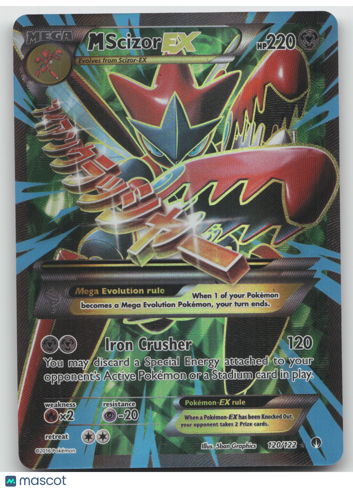 2016 BREAKpoint M Scizor EX Holo Rare #120/122