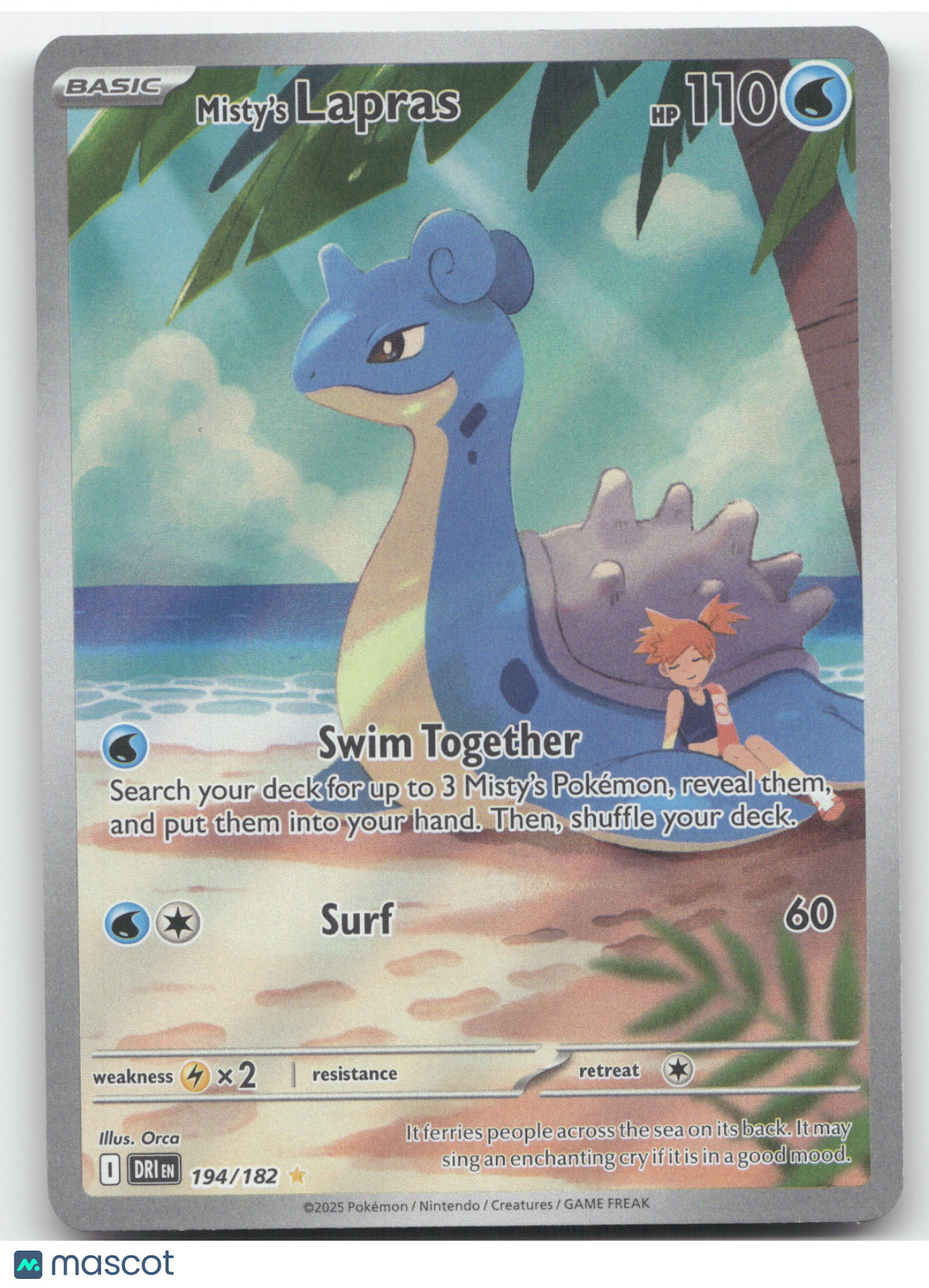 2025 Destined Rivals Misty's Lapras Secret Rare #194/182