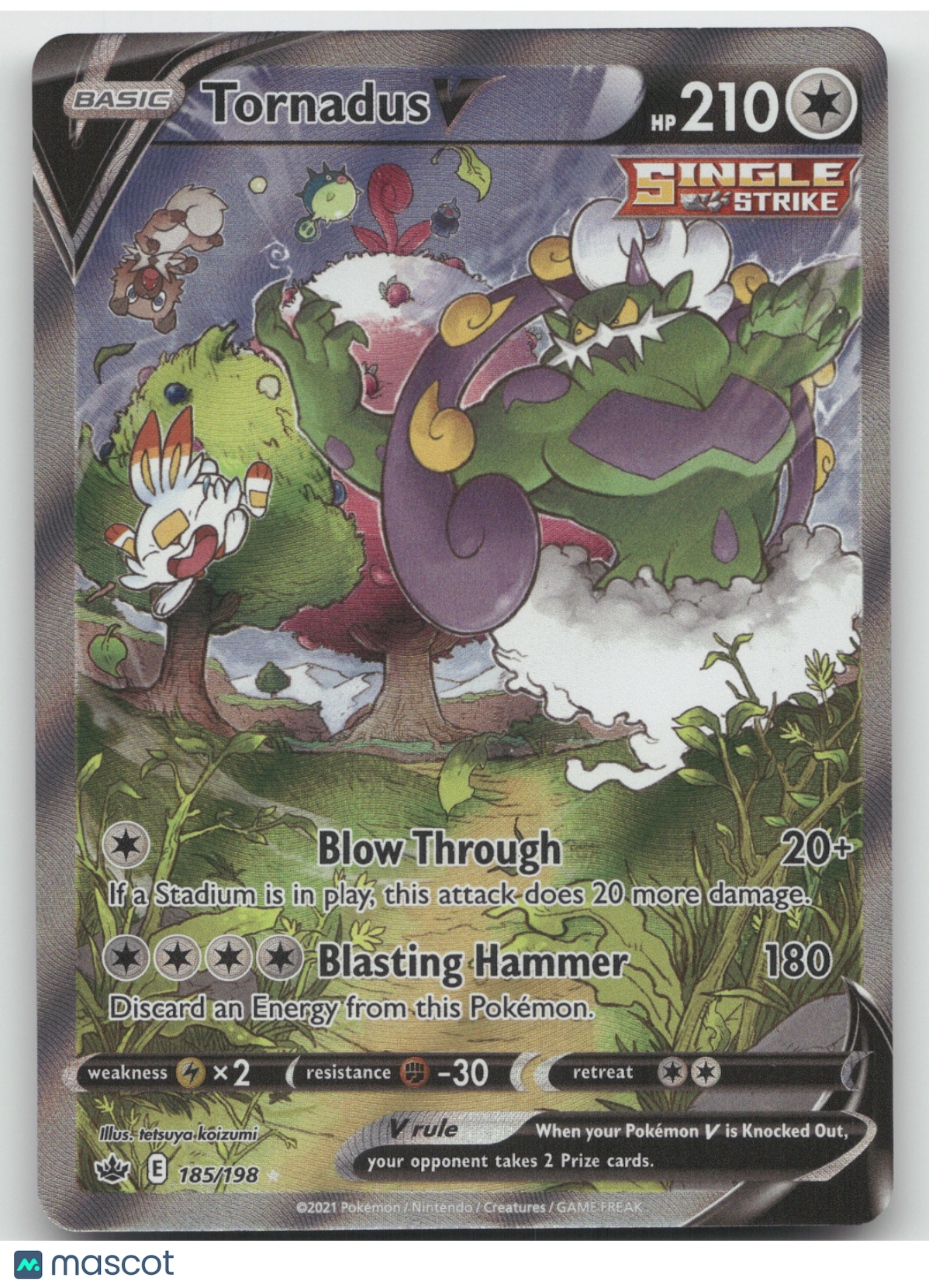 2021 Chilling Reign Tornadus V Ultra Rare #185/198