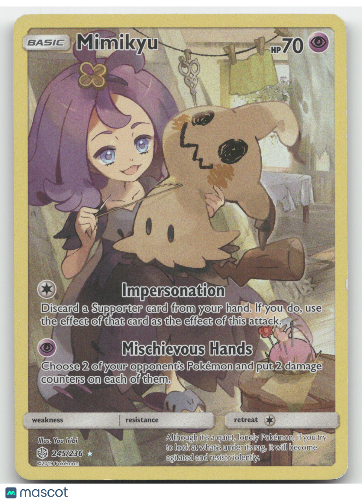 2019 Cosmic Eclipse Mimikyu Holo Secret Rare #245/236