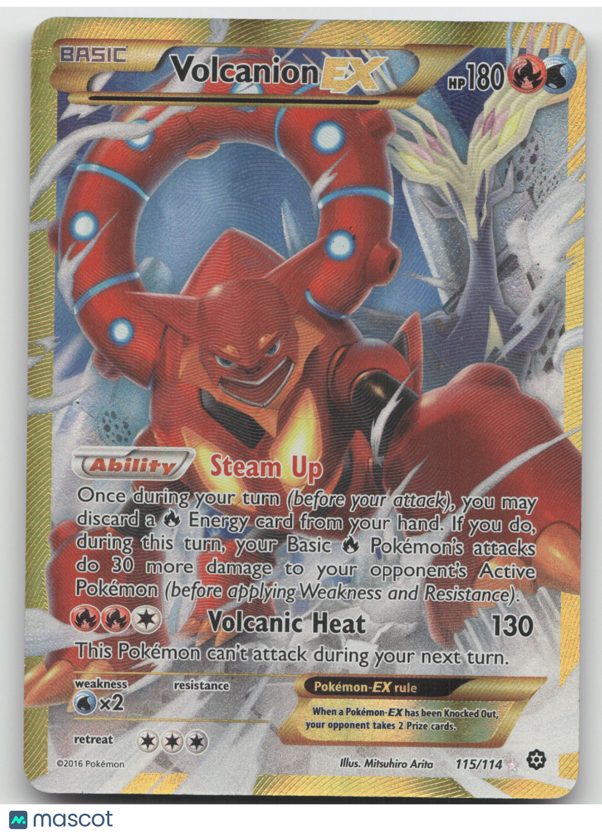 2016 Steam Siege Volcanion EX Secret Rare #115/114