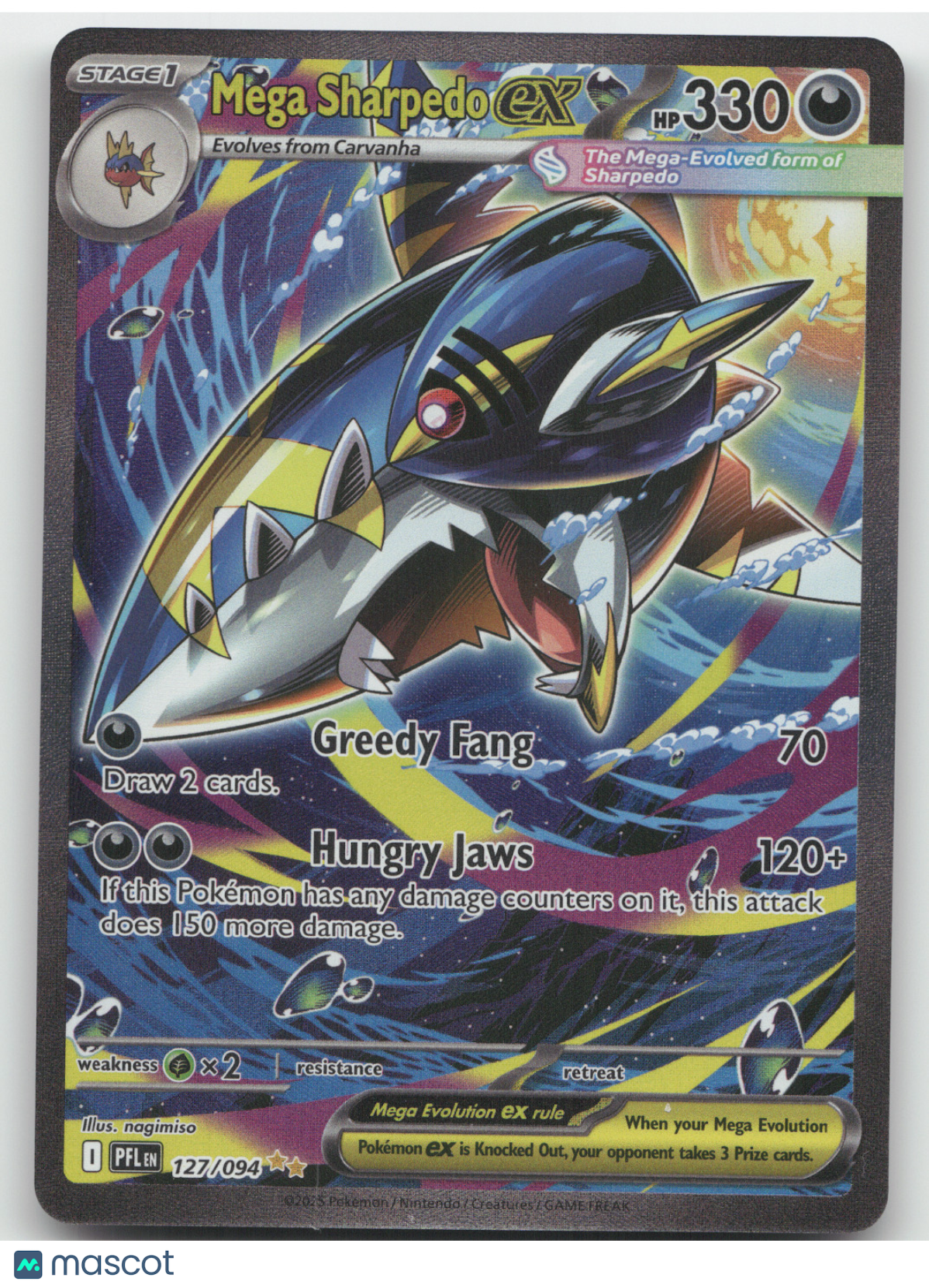 2025 Phantasmal Flames Mega Sharpedo ex Secret Rare #127/94