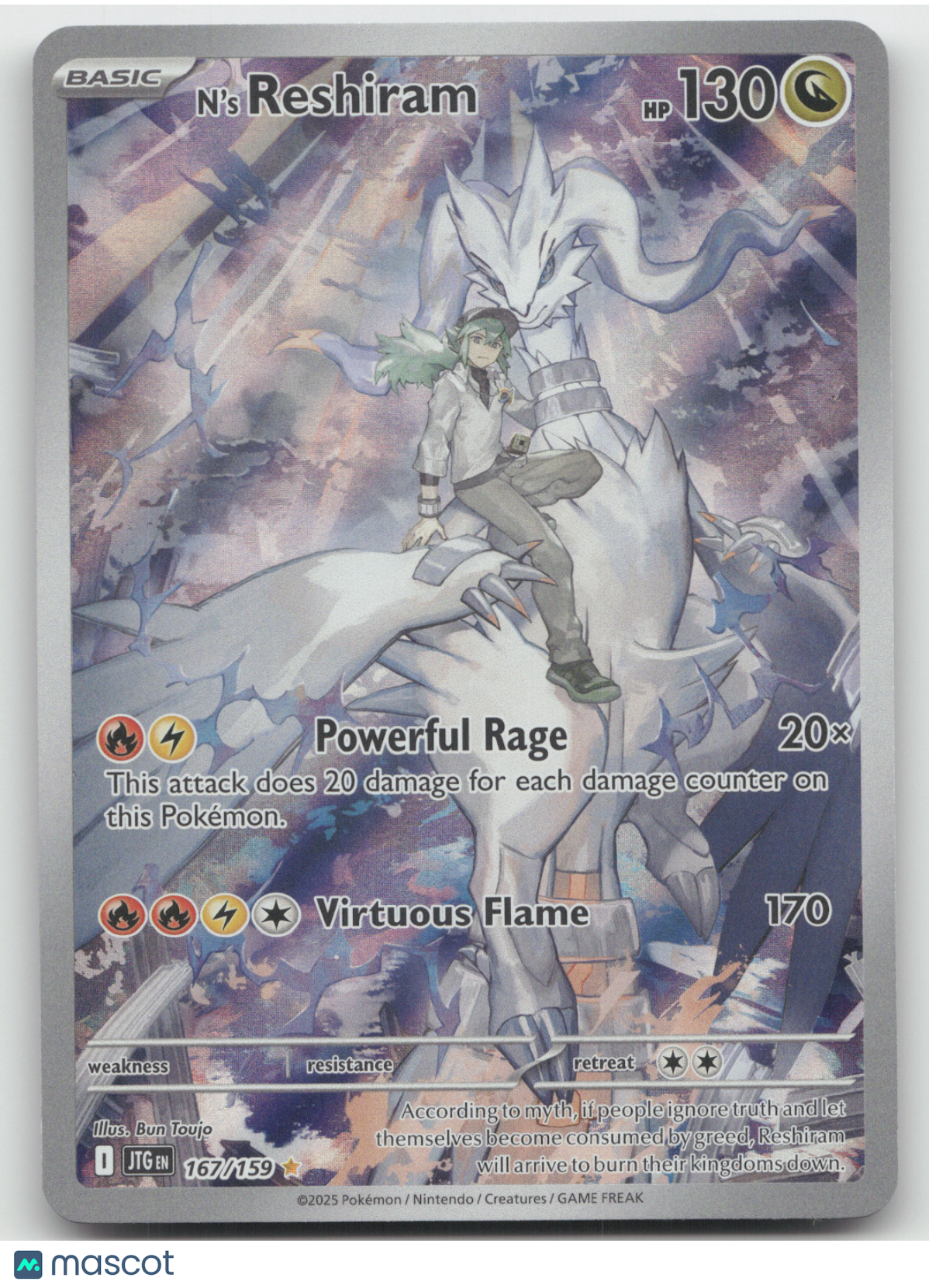 2025 Journey Together N'S Reshiram Secret Rare #167/159