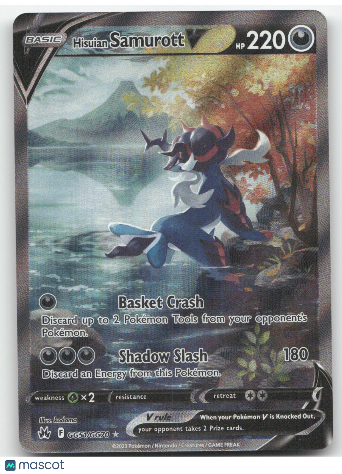 2023 Crown Zenith Hisuian Samurott V Holo Rare #GG51/GG70