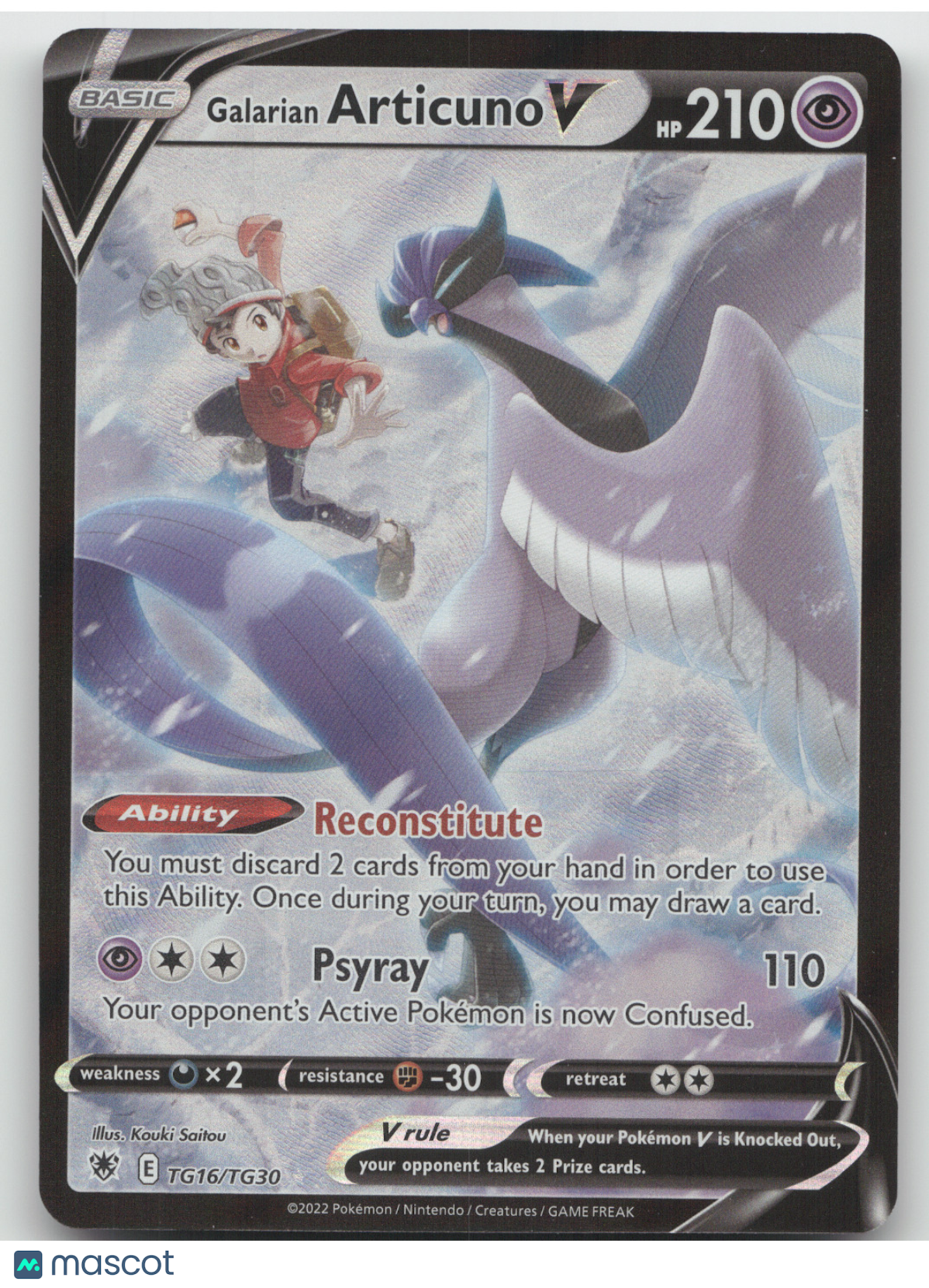 2022 Astral Radiance Galarian Articuno V Holo #TG16/TG30