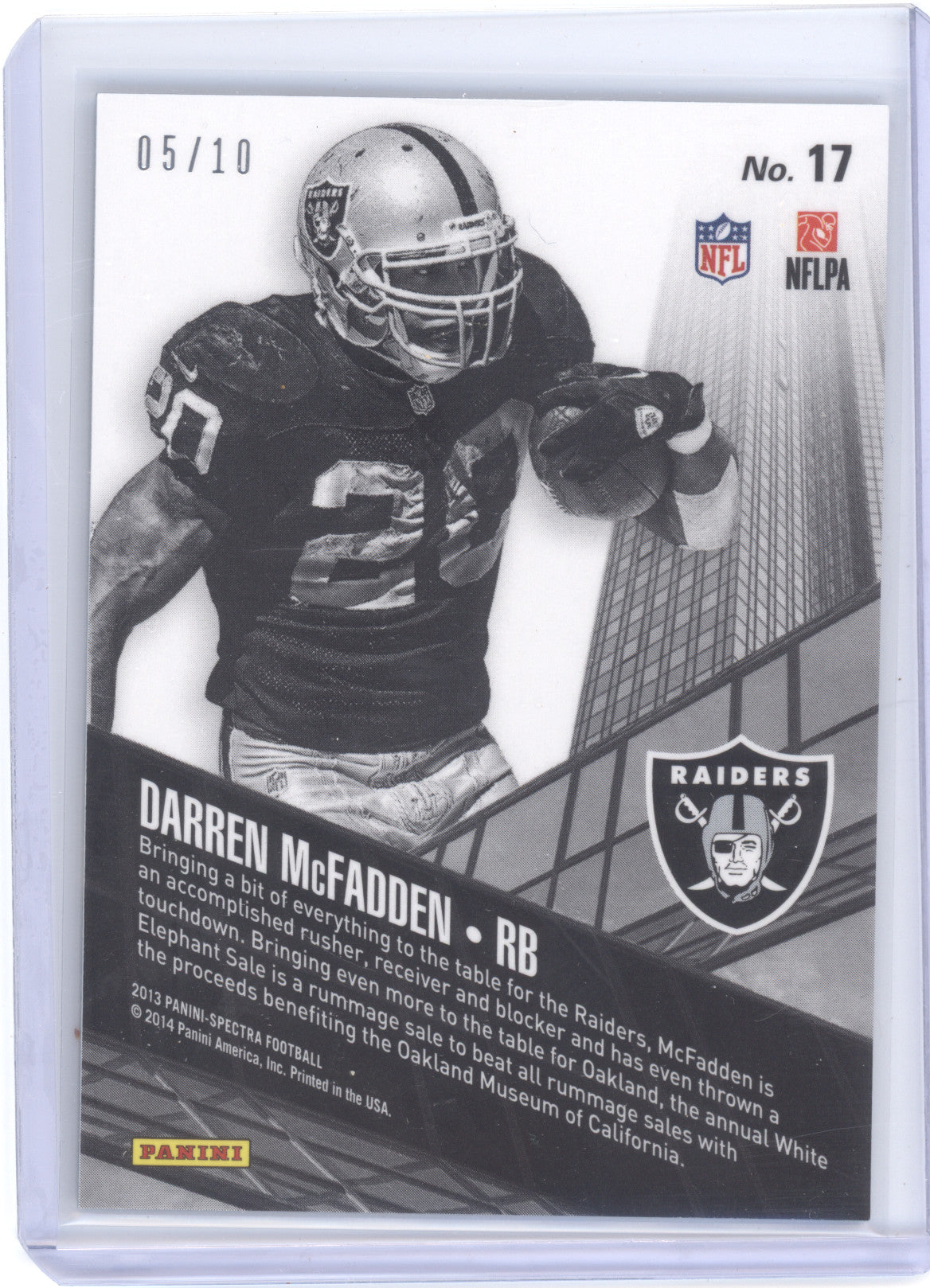 2013 Panini Spectra City Limits Darren McFadden #17 Gold 05/10