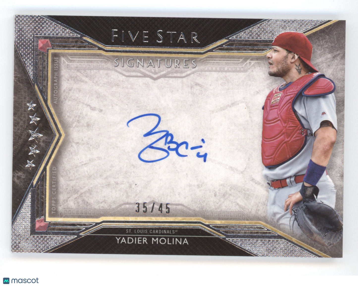 2018 Topps Five Star Signatures Yadier Molina #FSS-YM 35/45