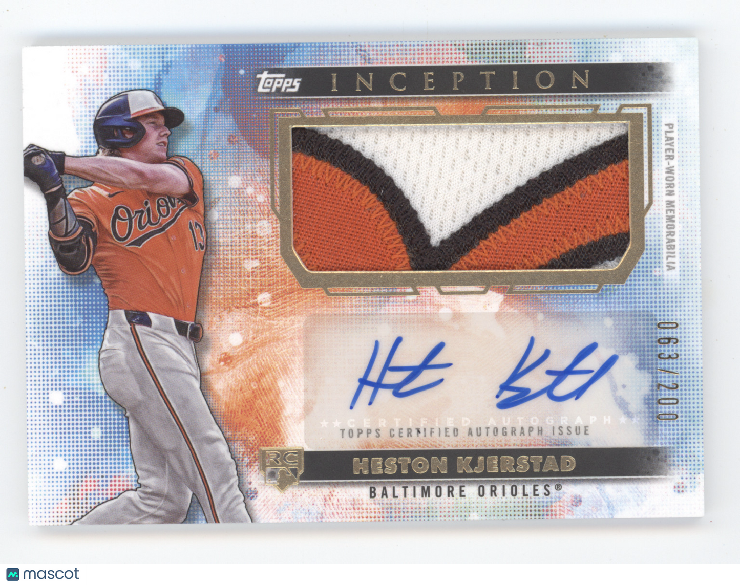 2024 Topps Inception Autograph Heston Kjerstad #APC-HK 063/200 Patch Player-worn
