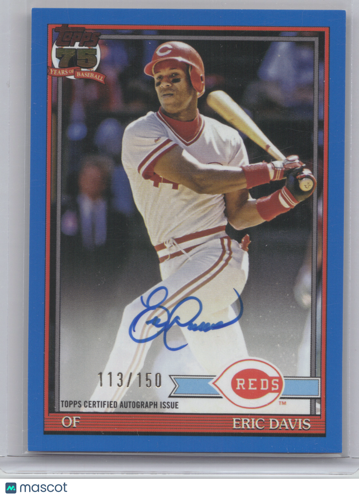 2026 Topps 1991 Autograph Eric Davis #91A-DAV Blue 113/150