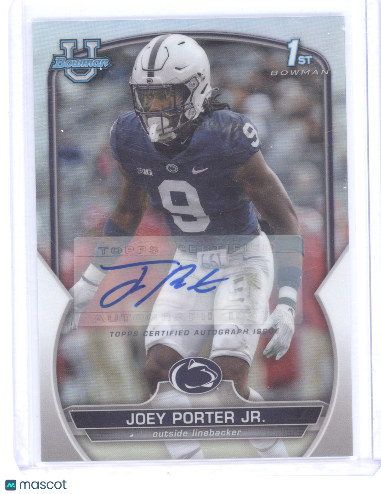 2022 Bowman University Autograph Joey Porter Jr #79 Refractor 155/499 1st Bowman