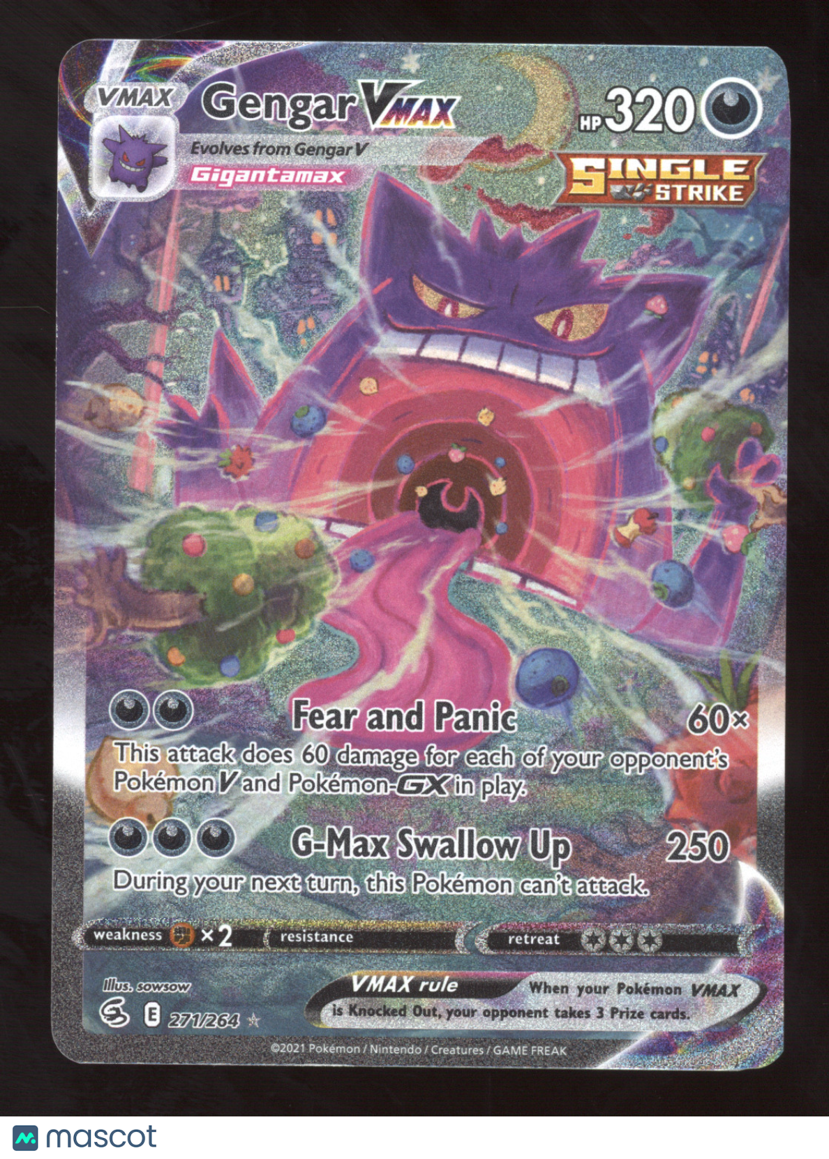 2021 Fusion Strike Gengar VMAX Secret Rare Rainbow #271/264