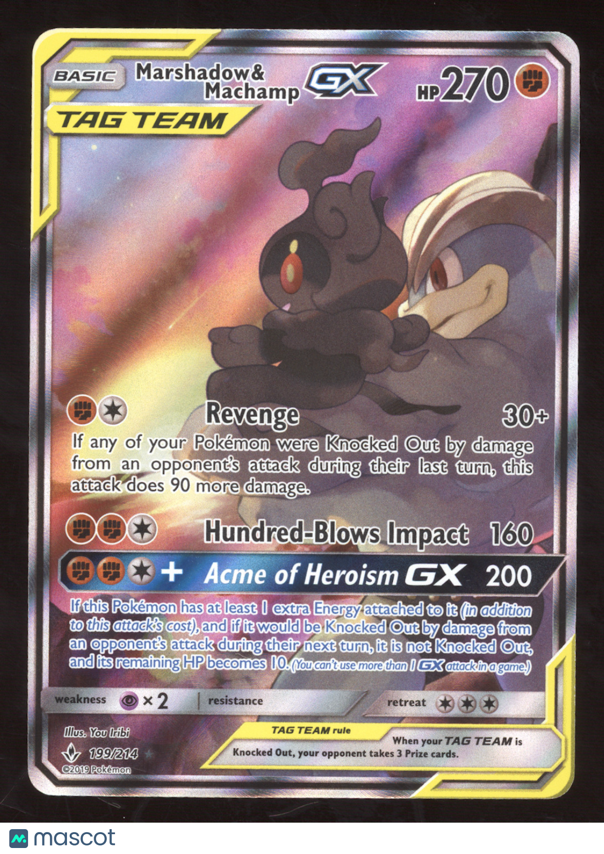 2019 Unbroken Bonds Marshadow & Machamp GX Ultra Rare #199/214