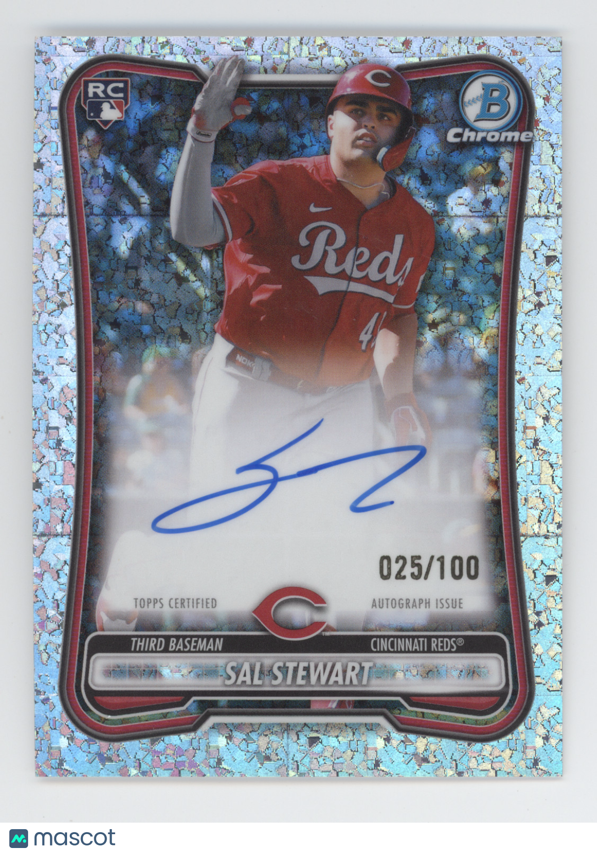 2026 Bowman Chrome Rookie Autograph Sal Stewart #CRA-SS Mini Diamonds 025/100 RC