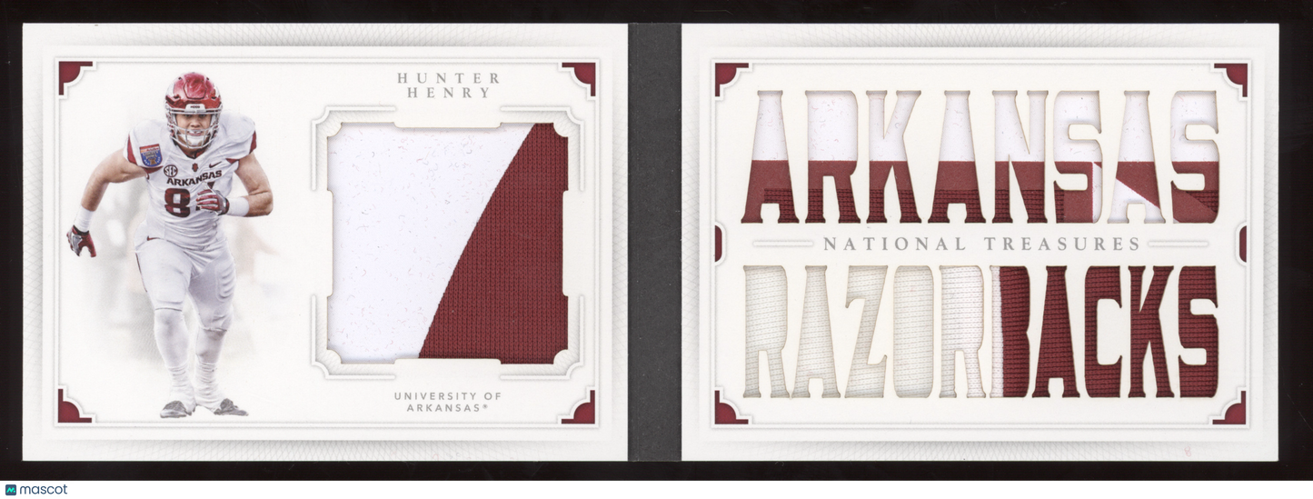 2016 Panini National Treasures Collegiate Hunter Henry #16 Patch 3/5