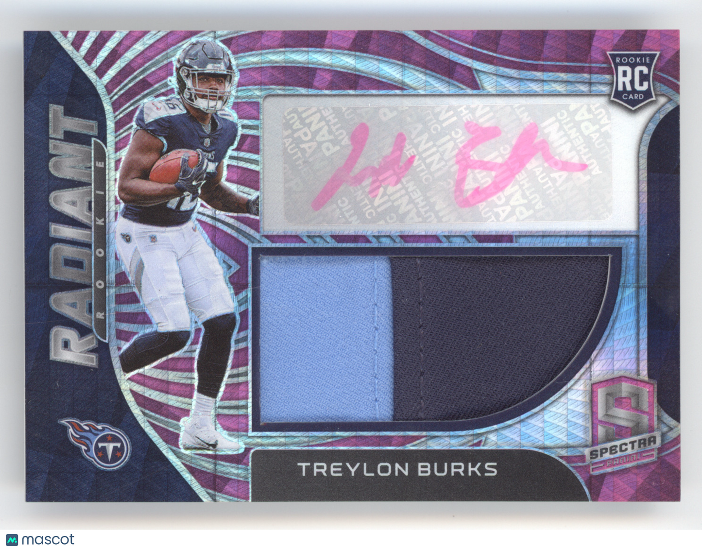 2022 Panini Spectra Radiant Treylon Burks #TBU Pink 24/25 Patch RC Memorabilia