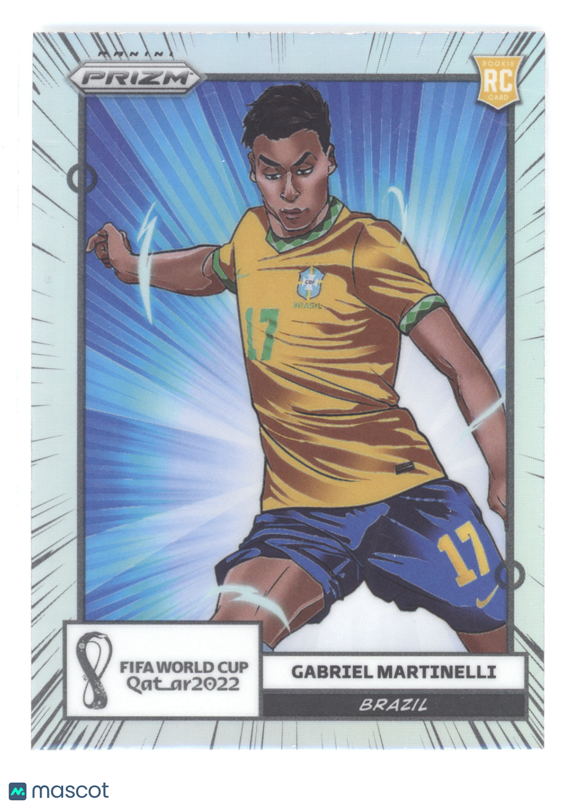 2022 Panini Prizm FIFA World Cup Qatar Manga Gabriel Martinelli #4 RC
