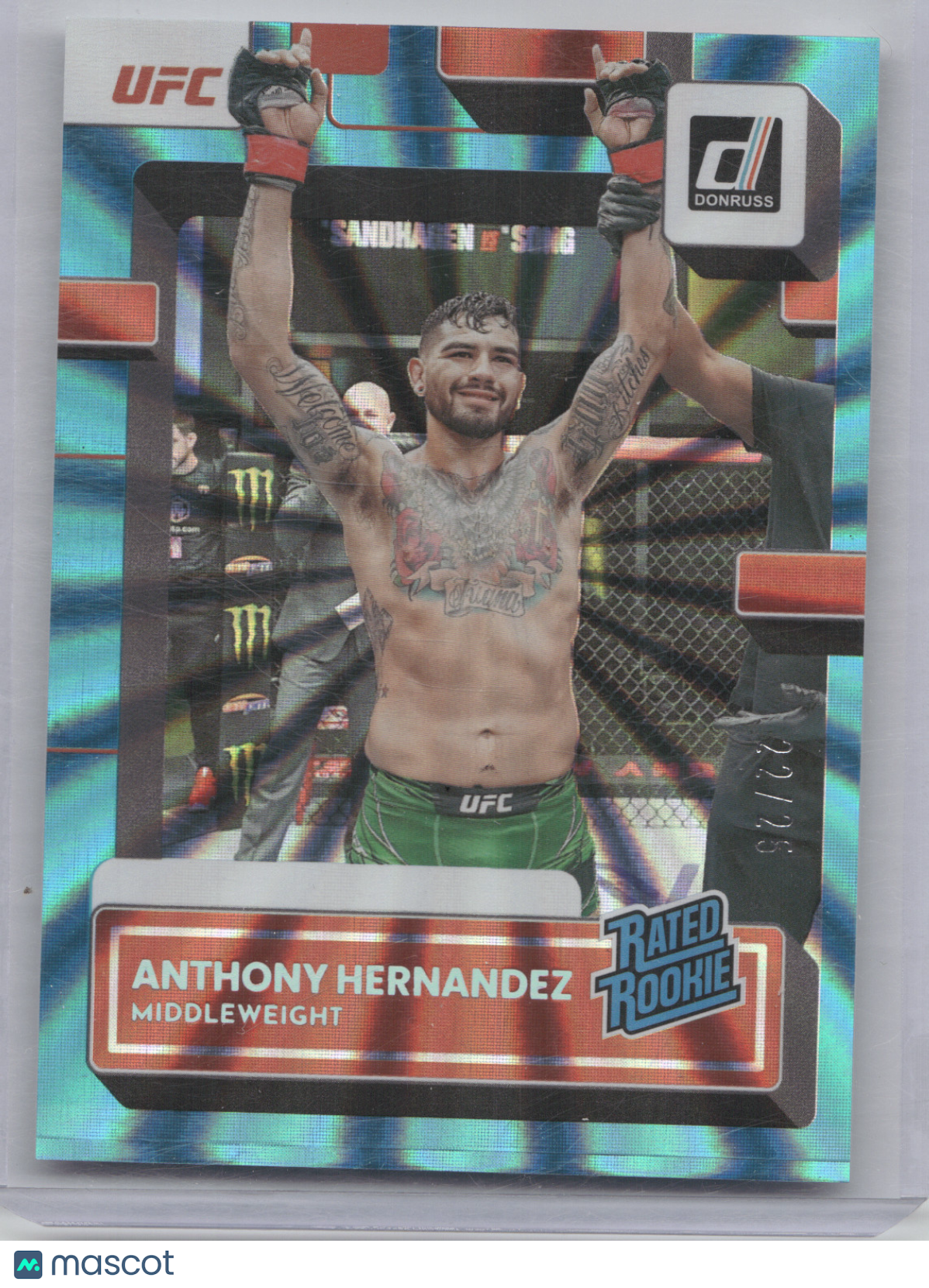 2023 Panini Donruss UFC Anthony Hernandez #211 Teal 22/25