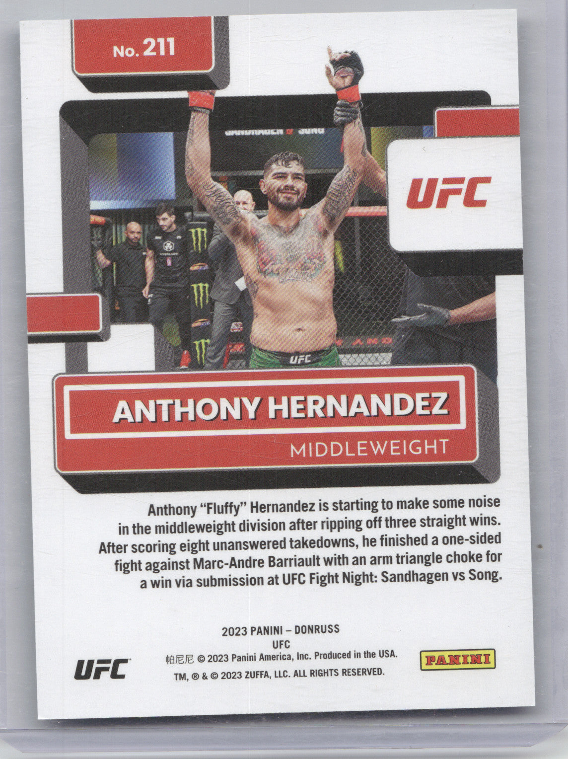 2023 Panini Donruss UFC Anthony Hernandez #211 Teal 22/25