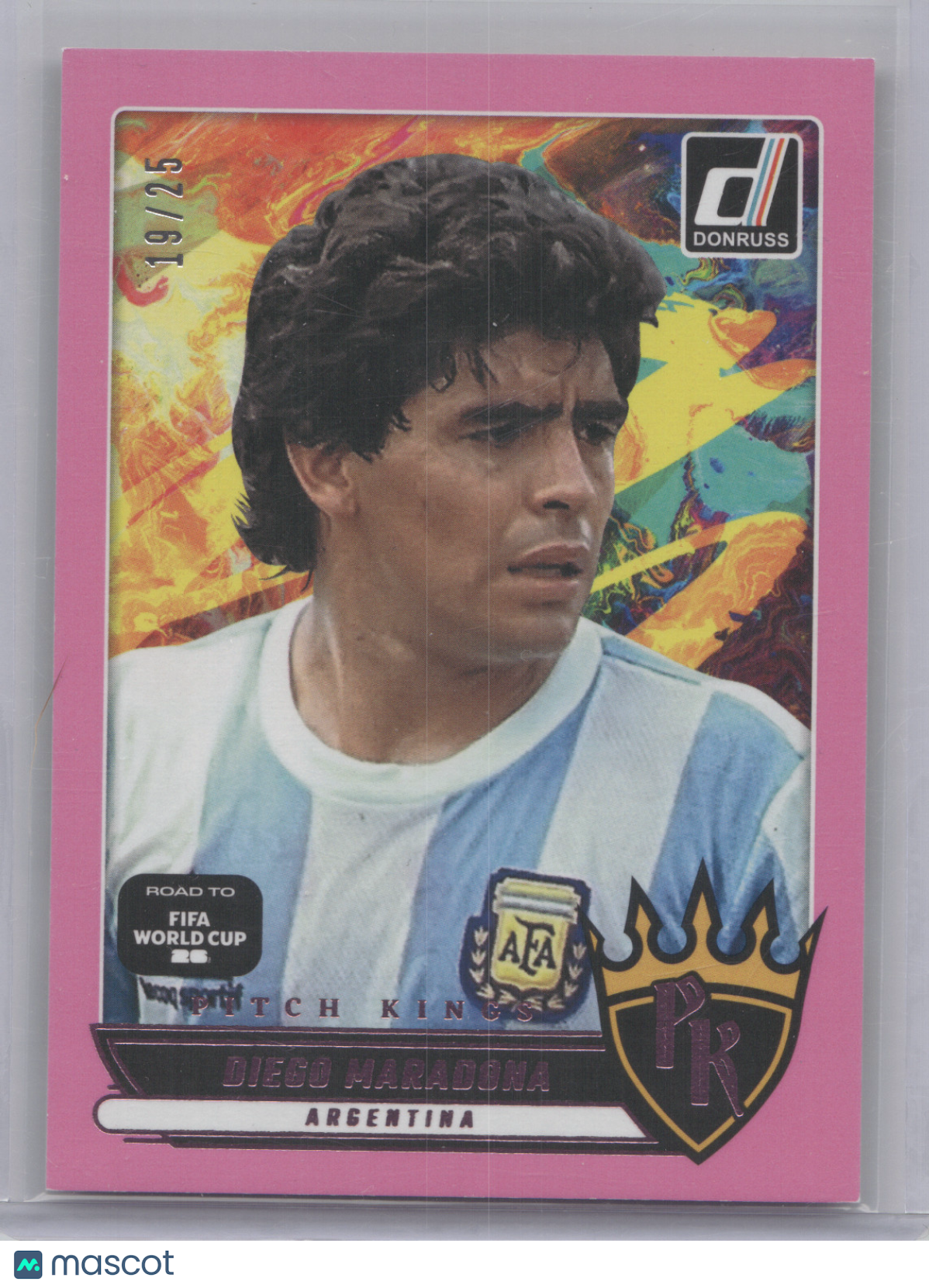 2025 Donruss Road to FIFA World Cup Pitch Kings Diego Maradona #24 Pink 19/25