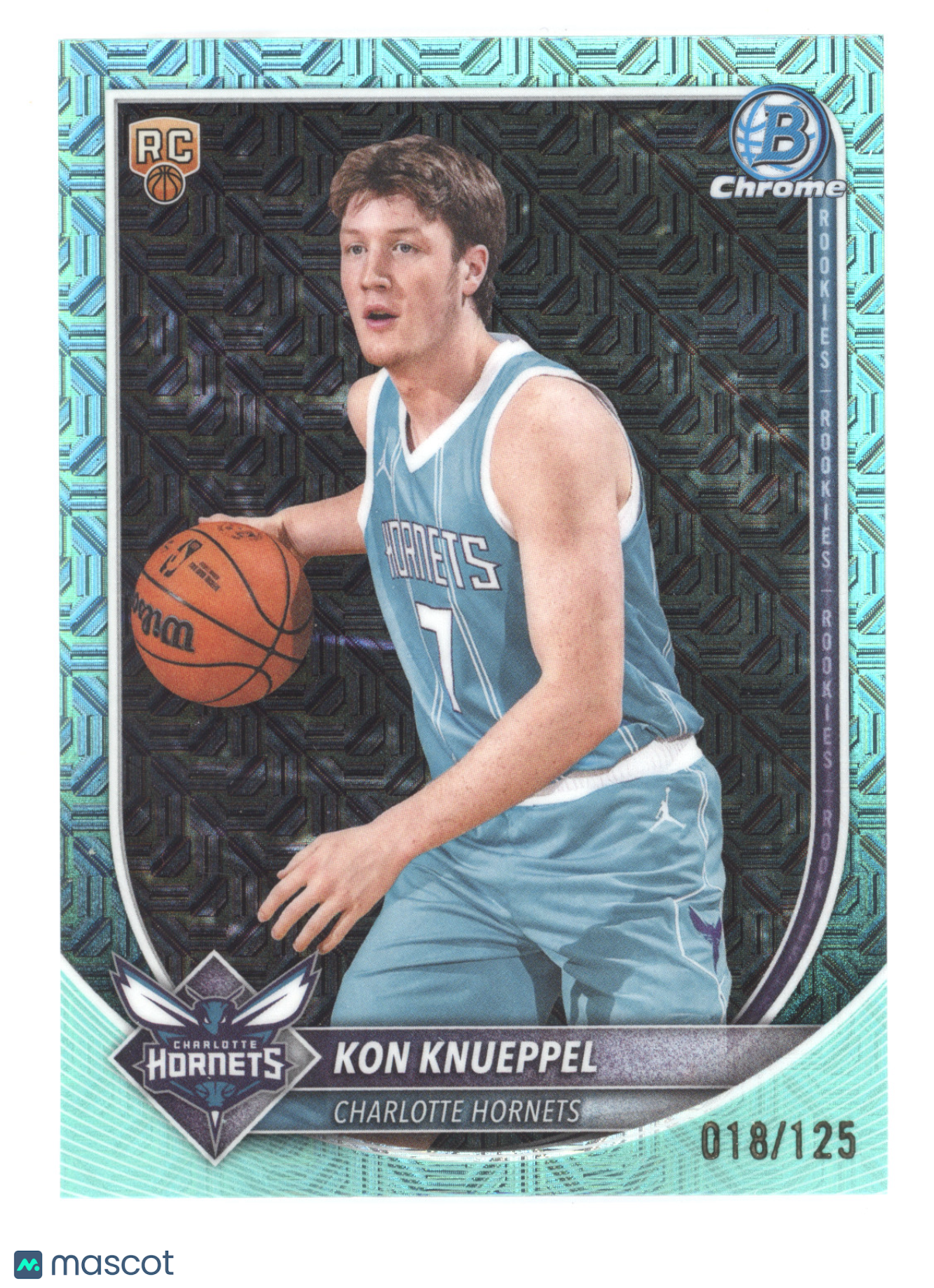 2025 Bowman Chrome Kon Knueppel #BCV-4 Aqua Mojo Refractor RC 018/125