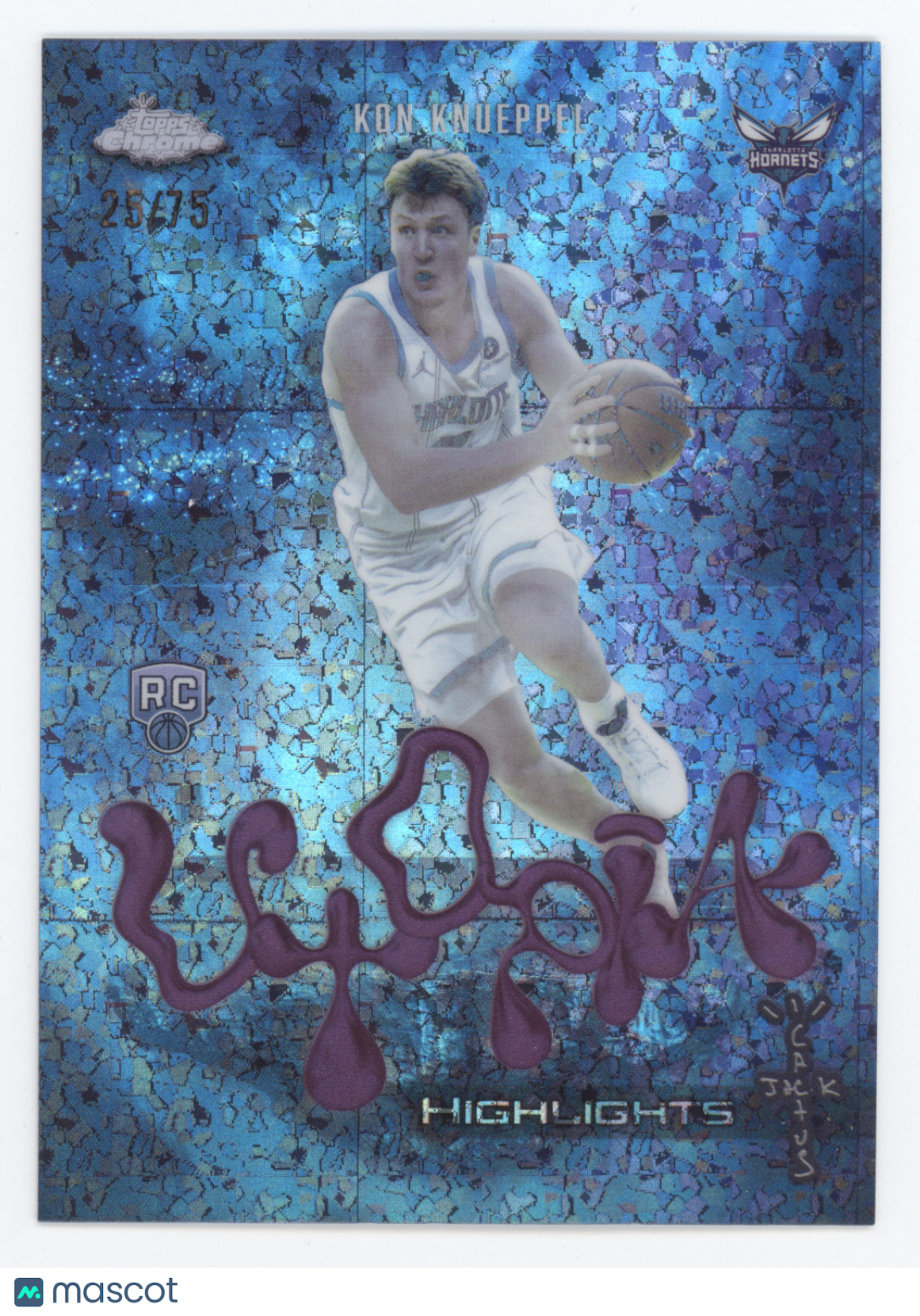 2025 Topps Chrome Cactus Jack Utopia Kon Knueppel #24 Purple Mini Diamond 25/75
