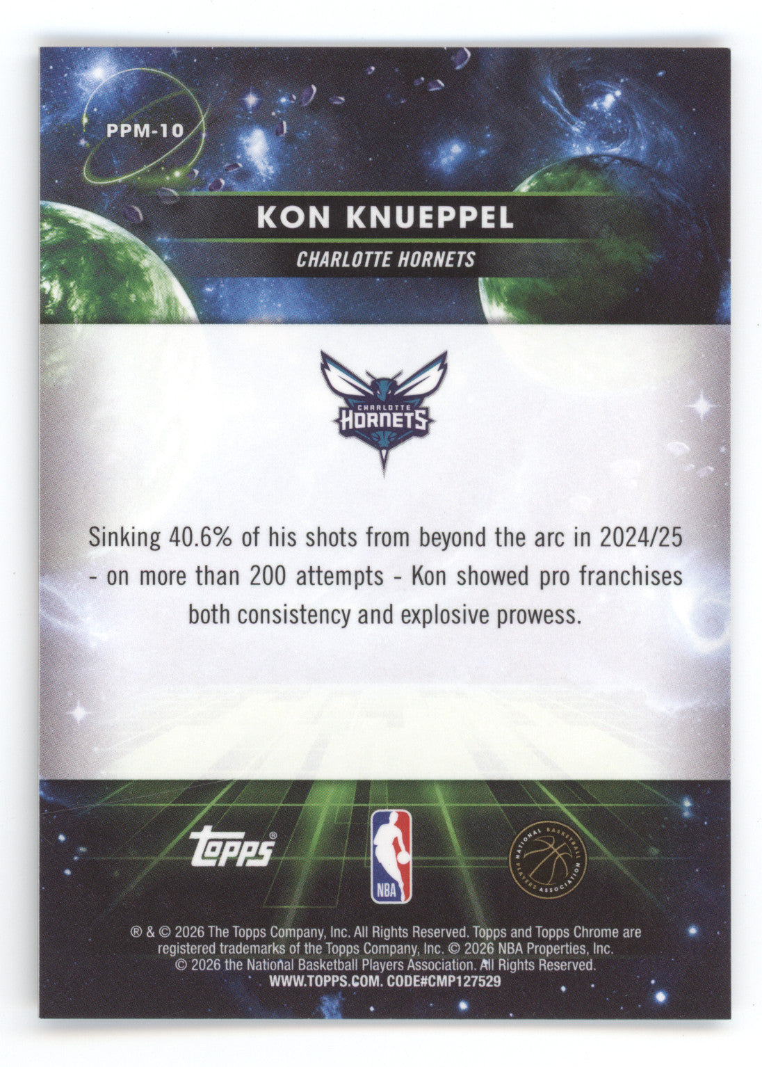 2025 Topps Chrome Planetary Pursuit Mercury Kon Knueppel #PPM-10 RC